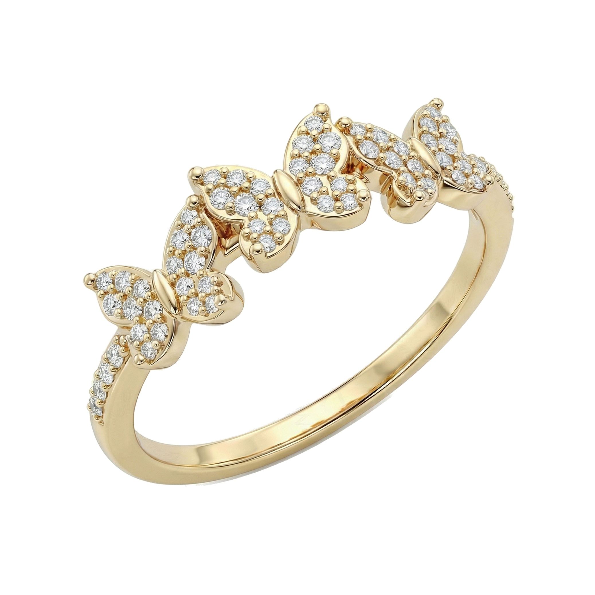 0.20 ct EF VS Lab Grown Diamond Fancy Ring in 14k Yellow Gold _ Sz0450 102115