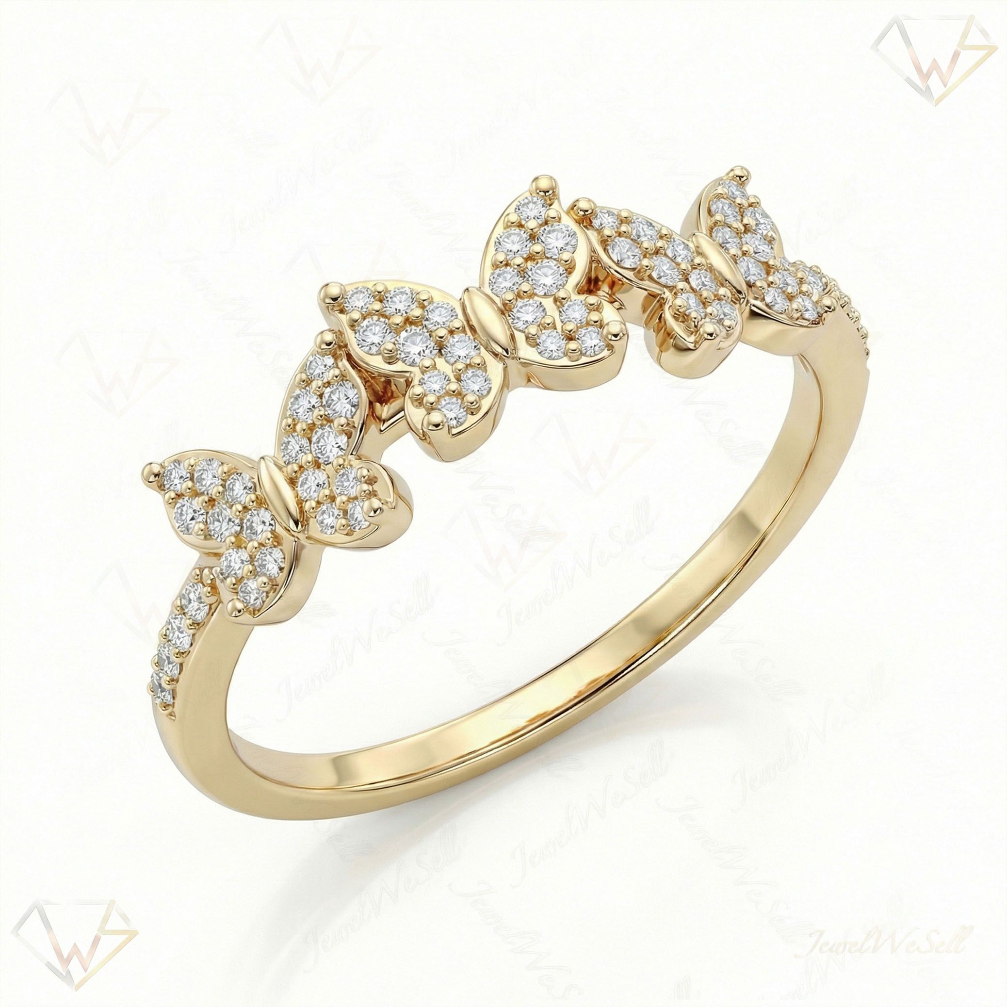 0.20 ct EF VS Lab Grown Diamond Fancy Ring in 14k Yellow Gold _ Sz0525 102115