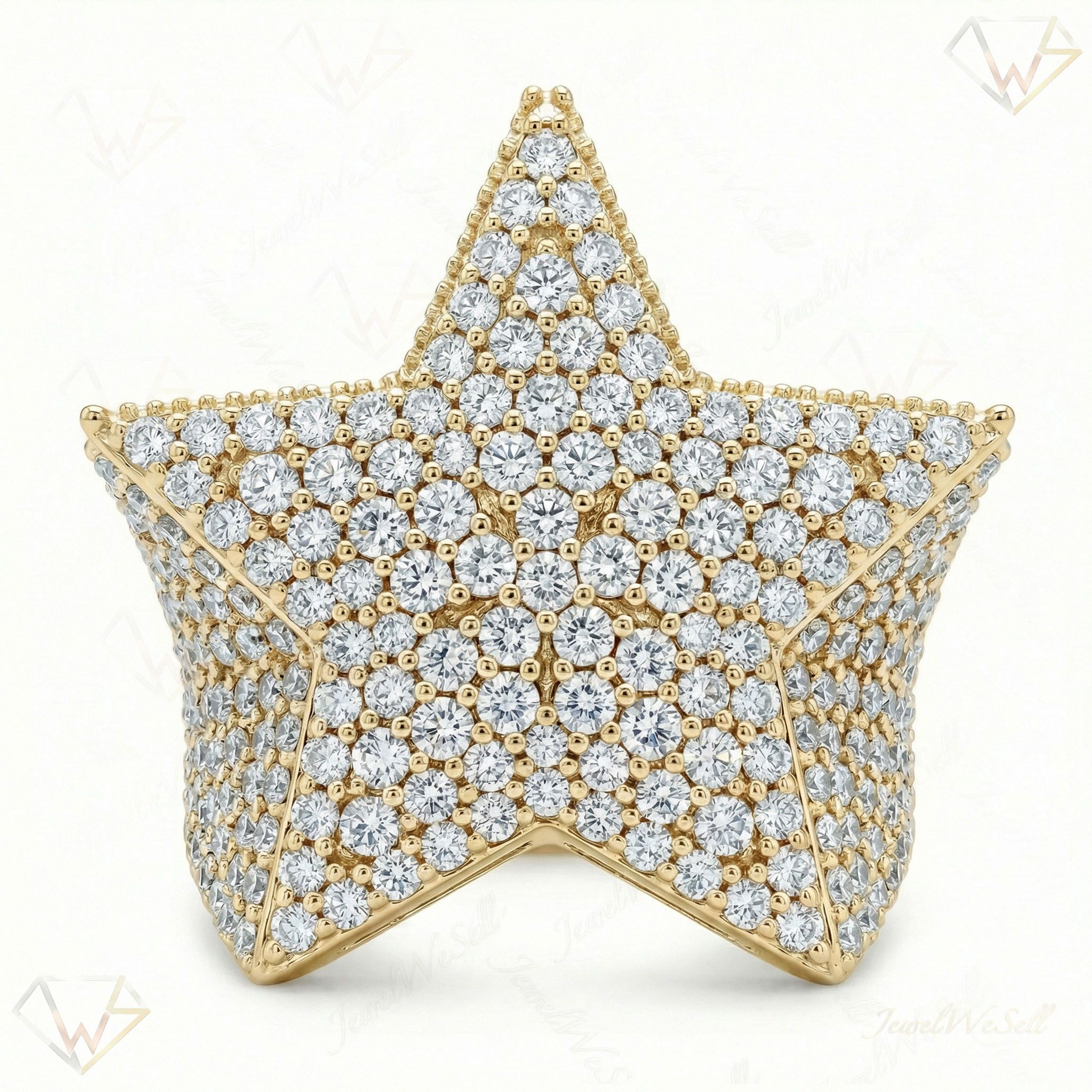 9.50 ct EF VS Lab Grown Diamond Mens Statement Ring in 10k Yellow Gold _ Sz0825 102198