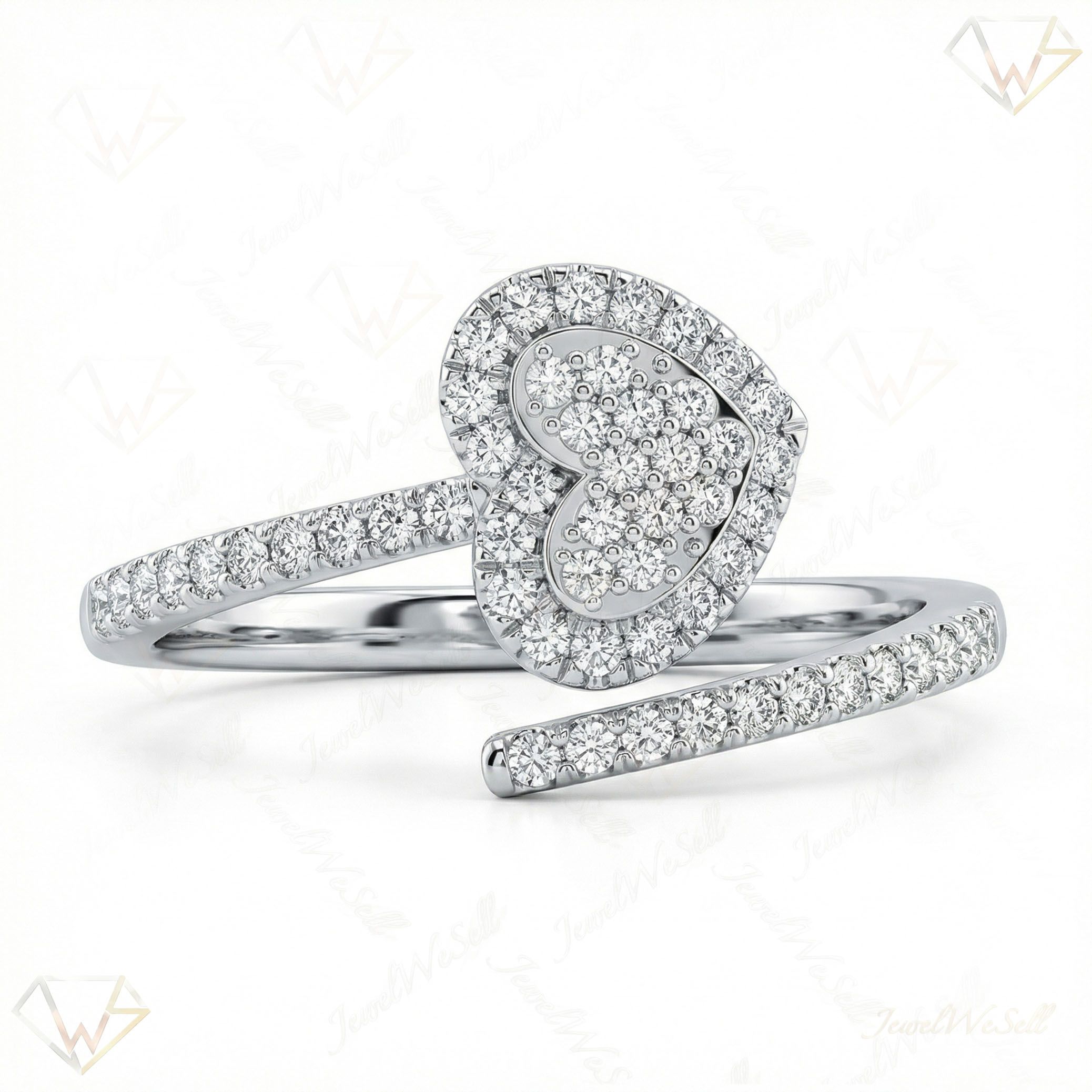 0.25 ct EF VS Lab Grown Diamond Fancy Ring in 10k White Gold _ Sz0825 102262