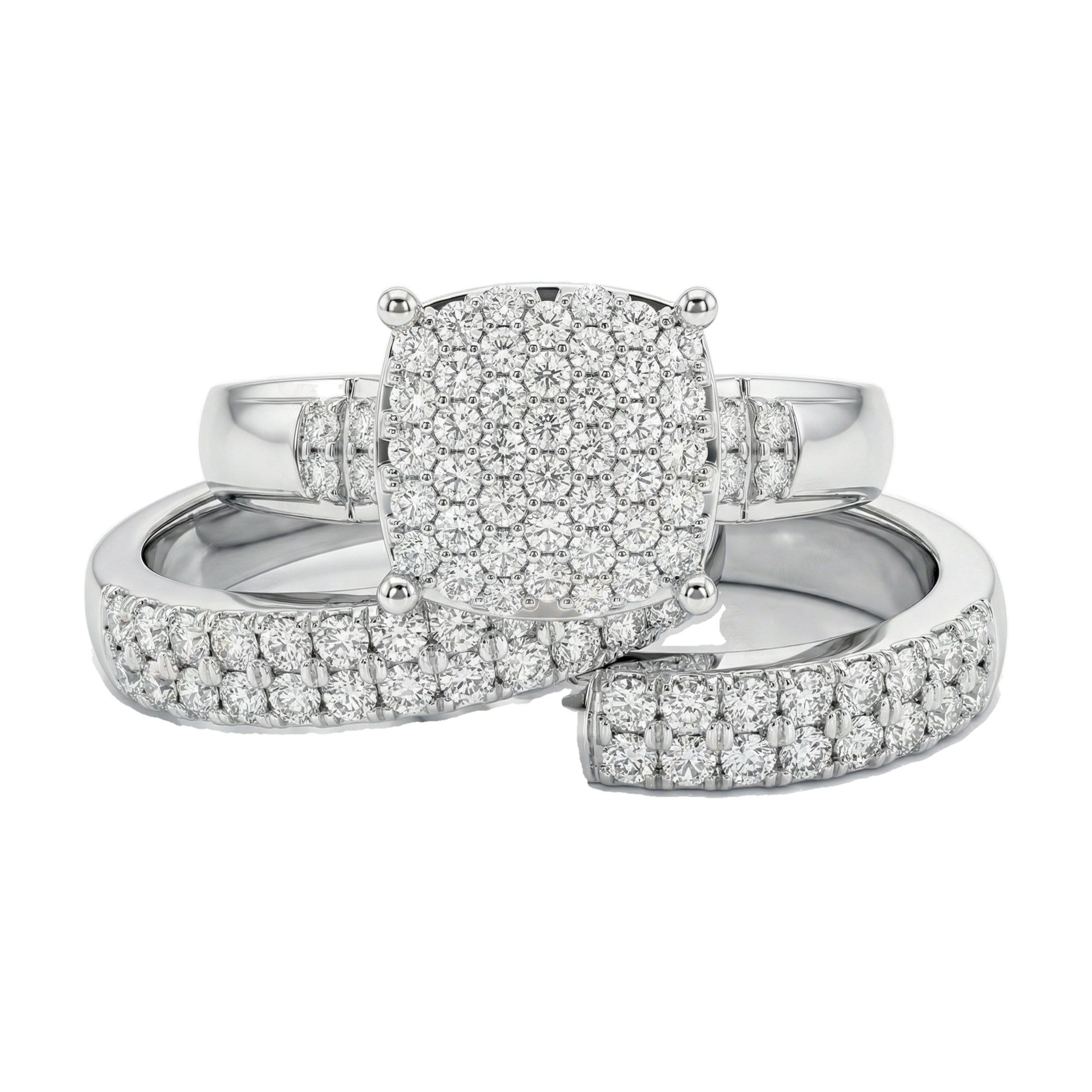 0.90 ct EF VS Lab Grown Diamond Trio Set in 10k White Gold _ Sz0875 102300