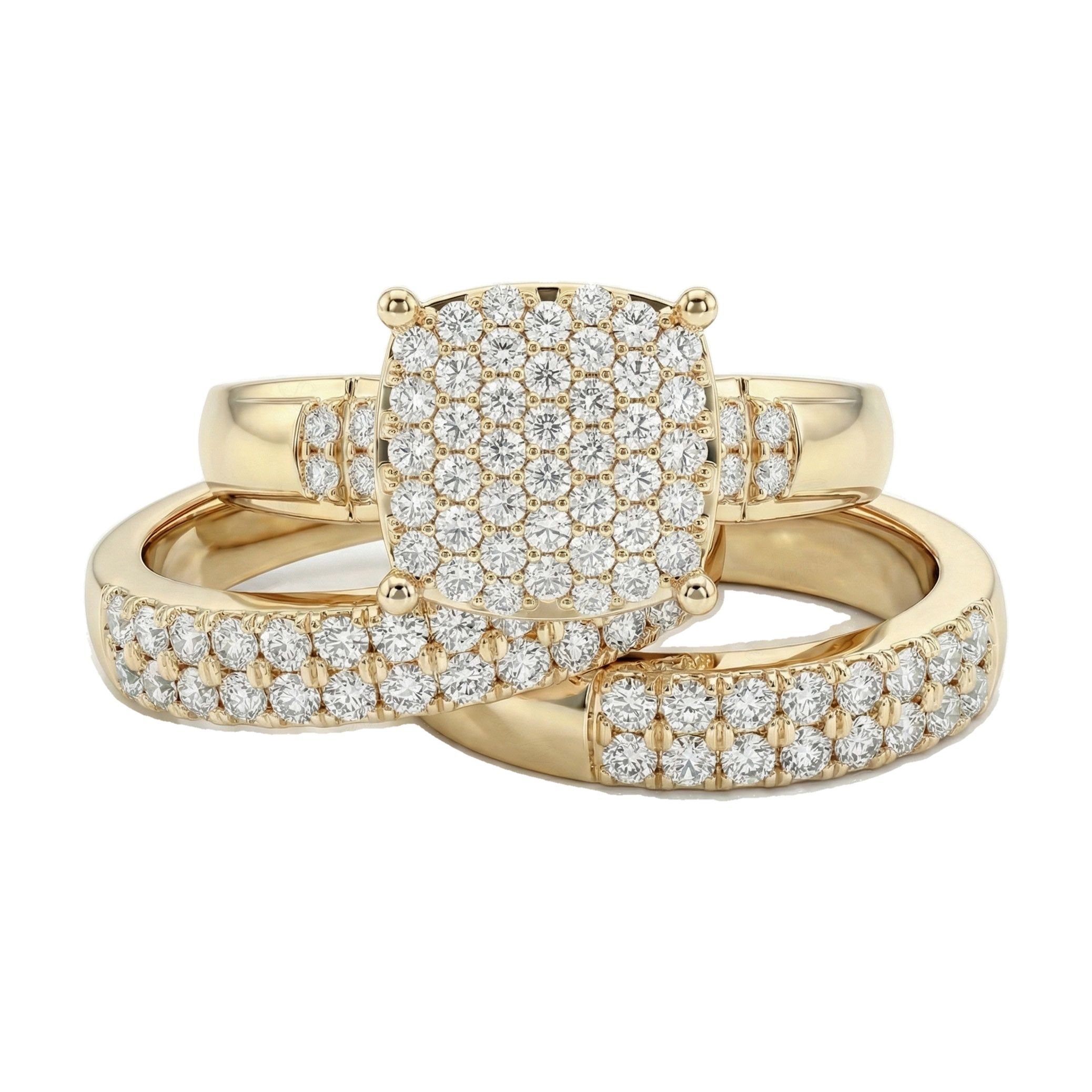 0.90 ct EF VS Lab Grown Diamond Trio Set in 10k Yellow Gold _ Sz0875 102300
