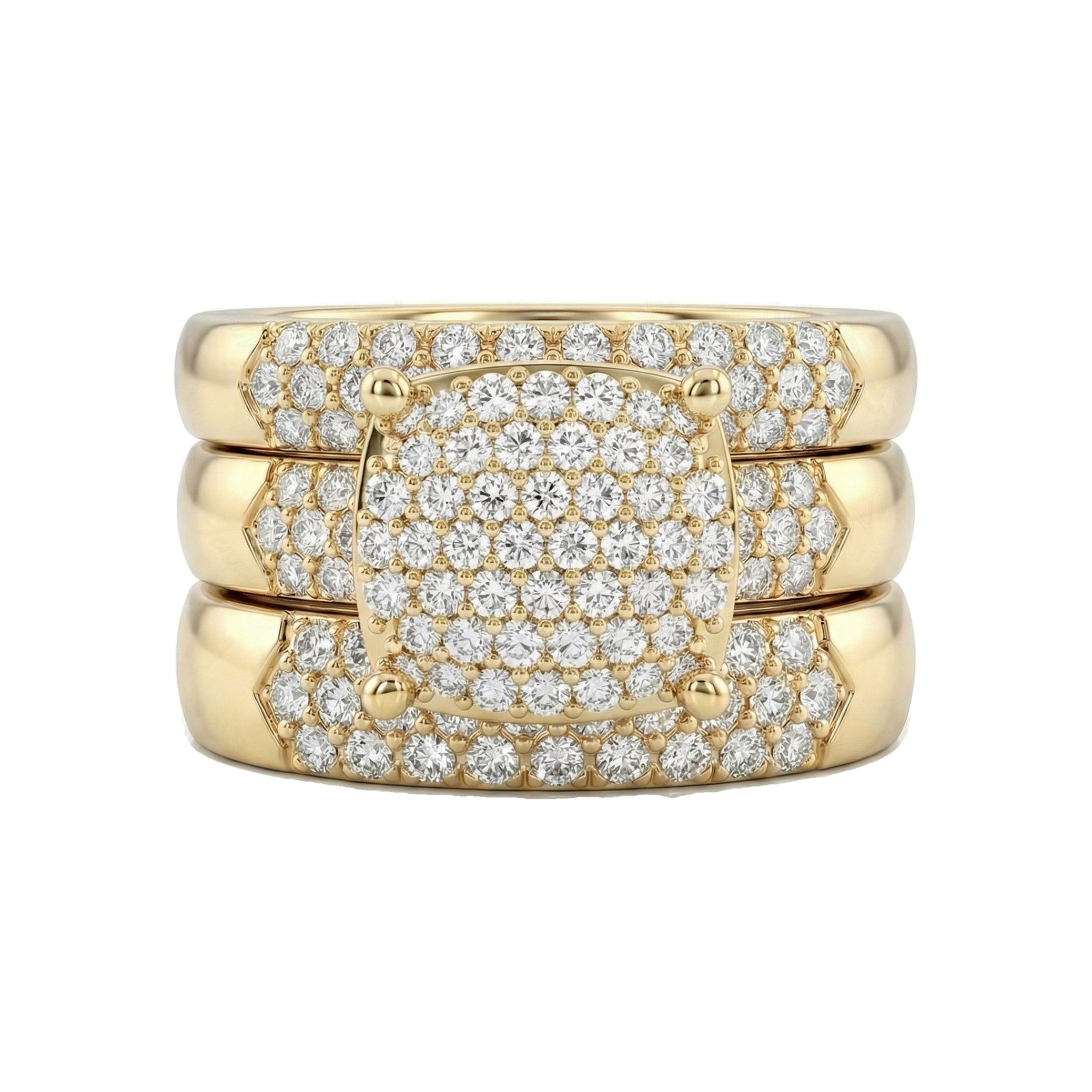 0.90 ct EF VS Lab Grown Diamond Trio Set in 14k Yellow Gold _ Sz0875 102301