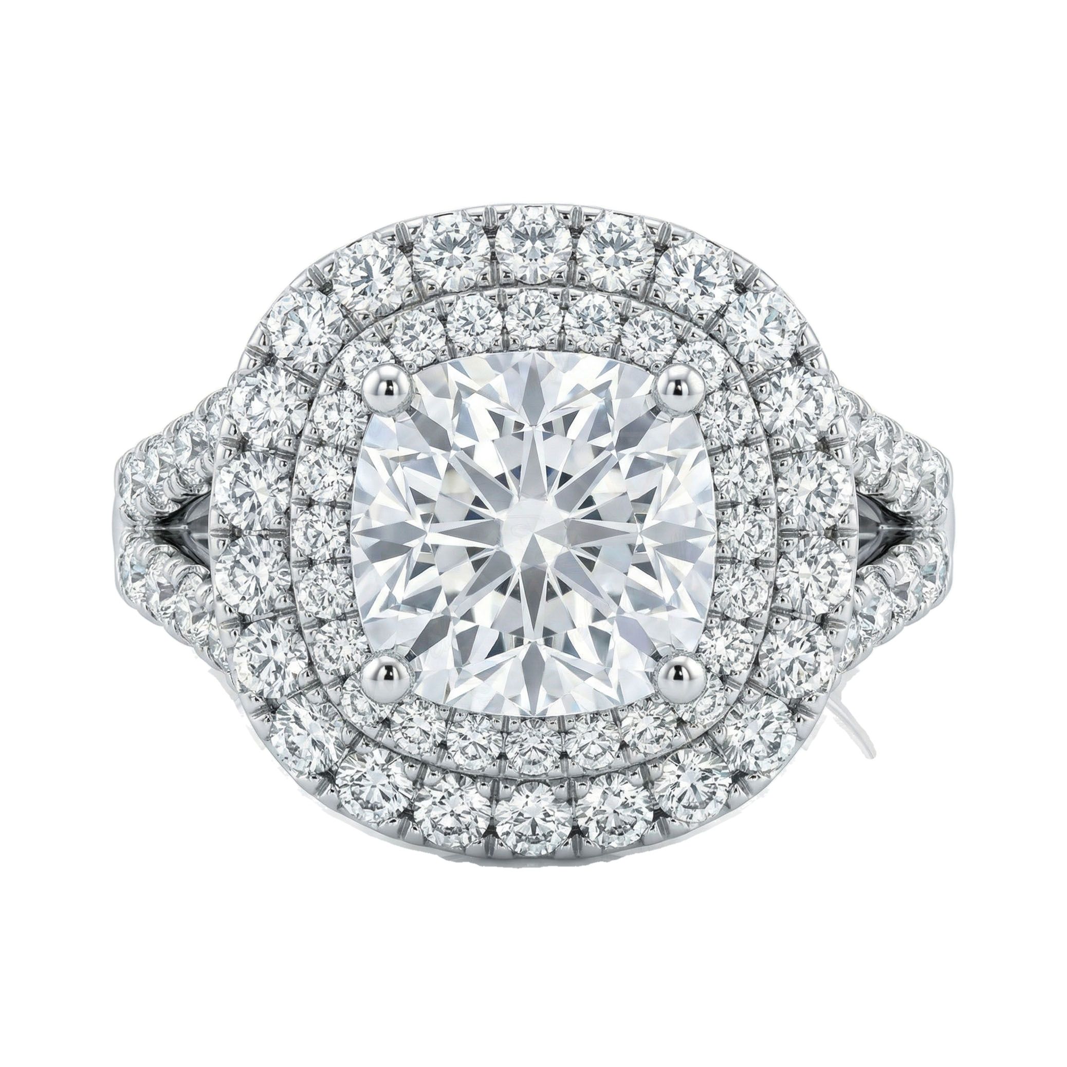 4.40 ct EF VS Lab Grown Diamond Halo Engagement Ring in 14k White Gold _ Sz0425 102350