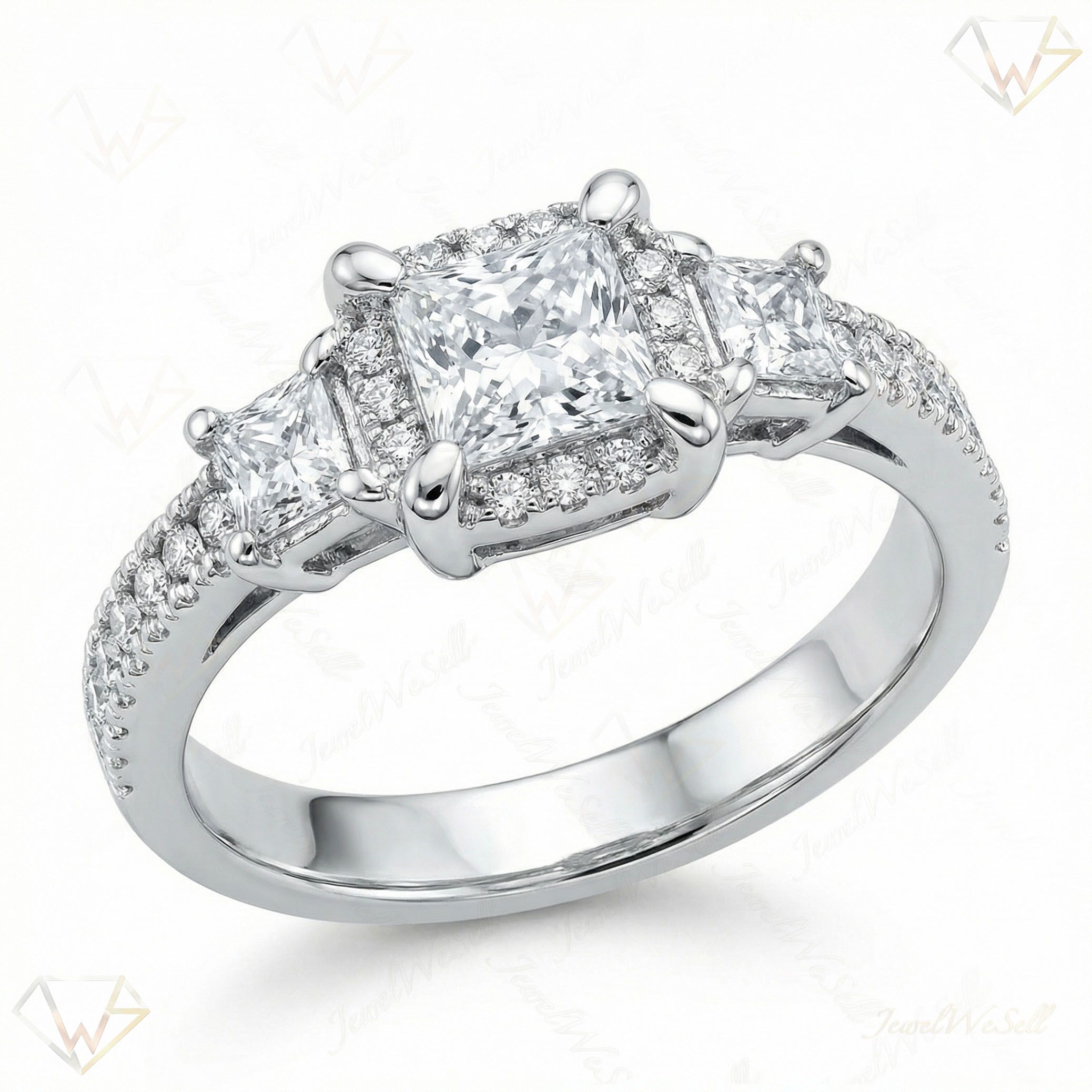 0.80 ct EF VS Lab Grown Diamond Three Stone Engagement Ring in 10k White Gold _ Sz0650 102351