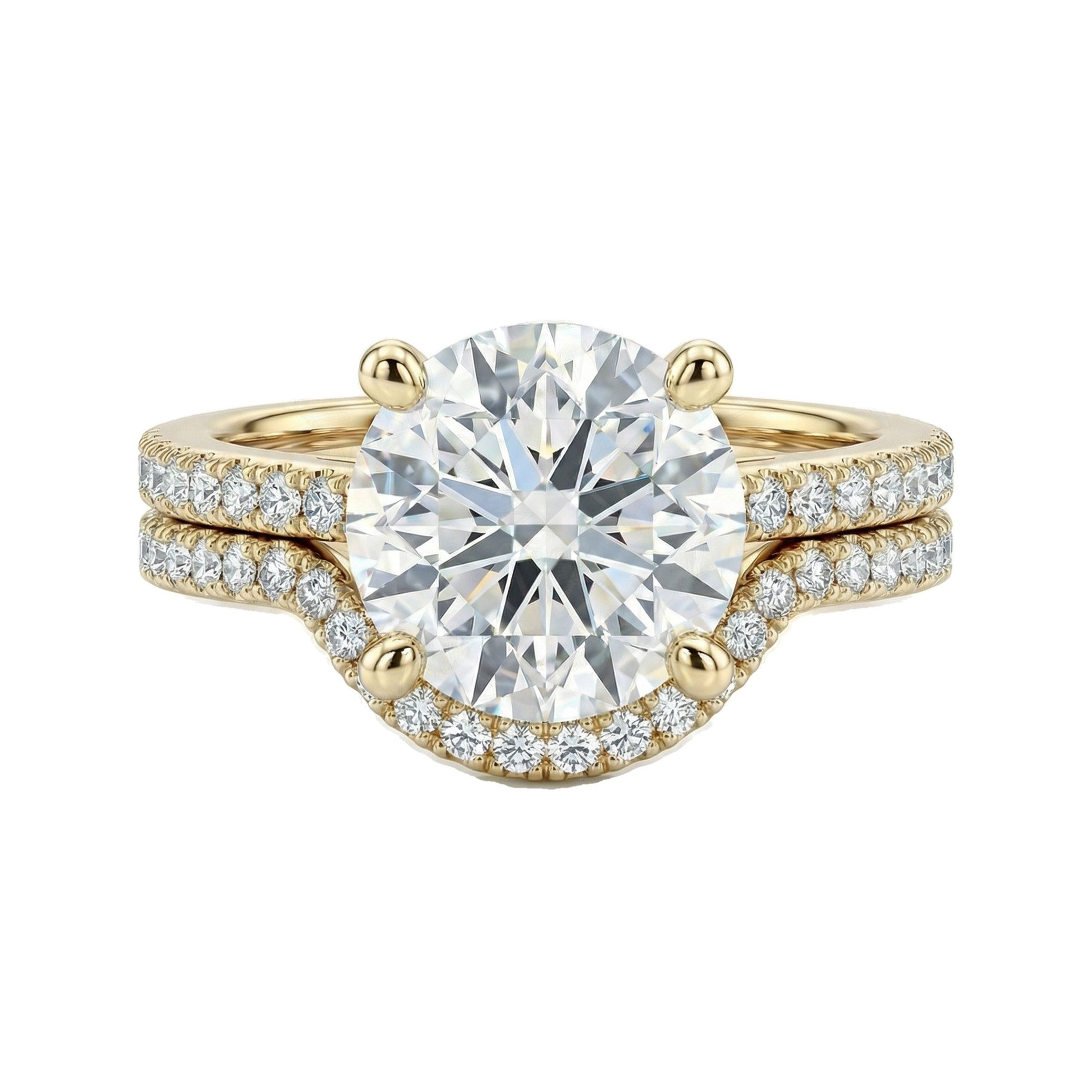 6.10 ct EF VS Lab Grown Diamond Solitaire with Accents Engagement Set in 10k Yellow Gold _ Sz0850 102607