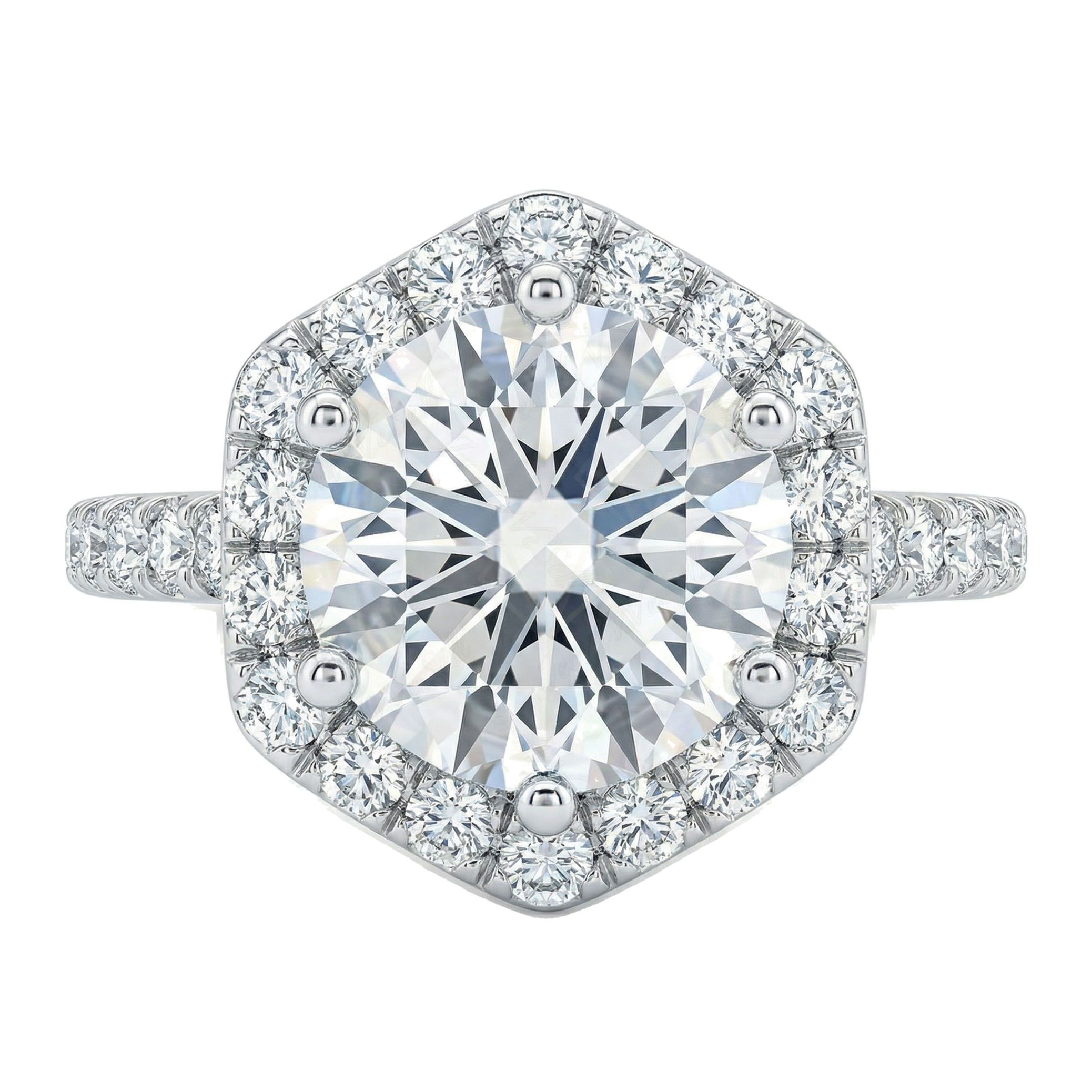 2.00 ct EF VS Lab Grown Diamond Halo Engagement Ring in 10k White Gold _ Sz0675 102764