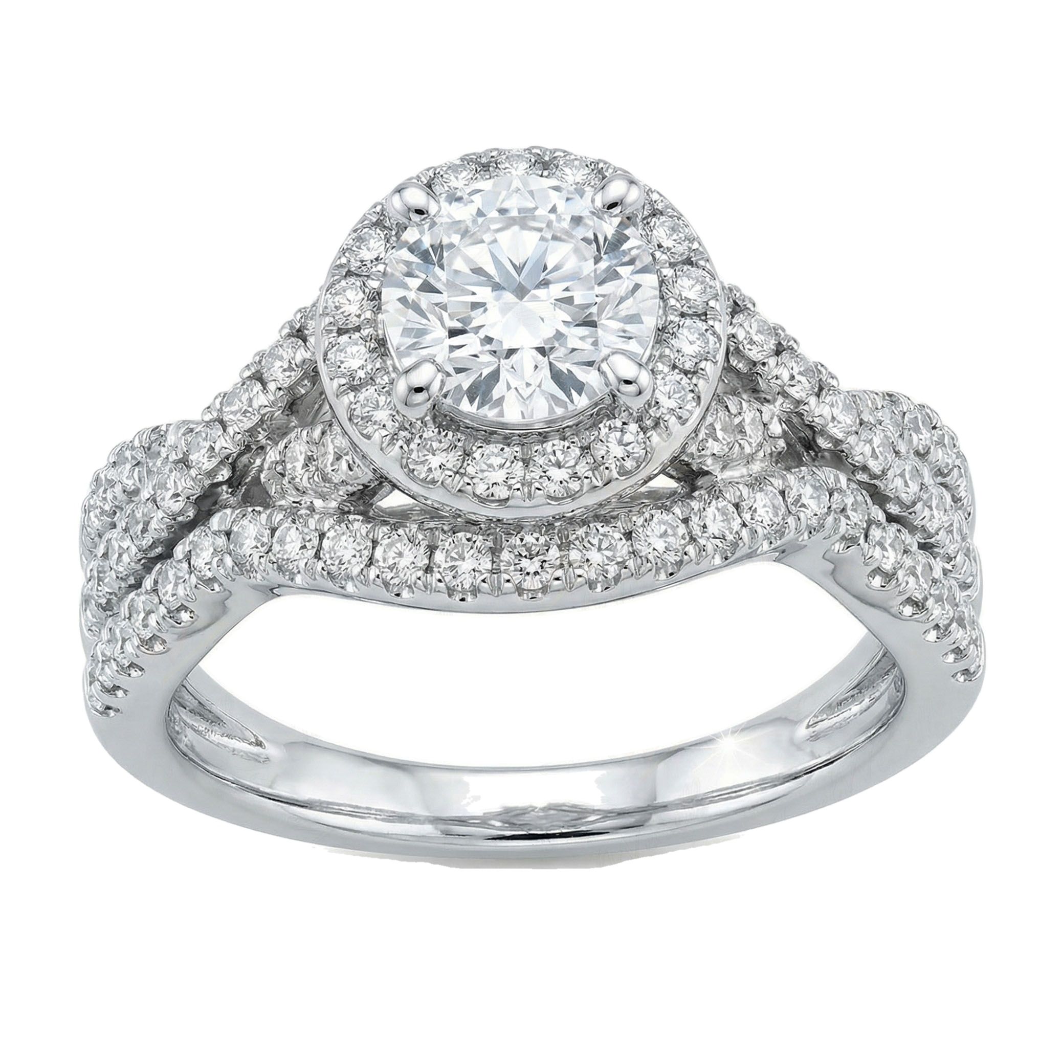 1.33 ct EF VS Lab Grown Diamond Halo Engagement Set in 10k White Gold _ Sz0425 102767