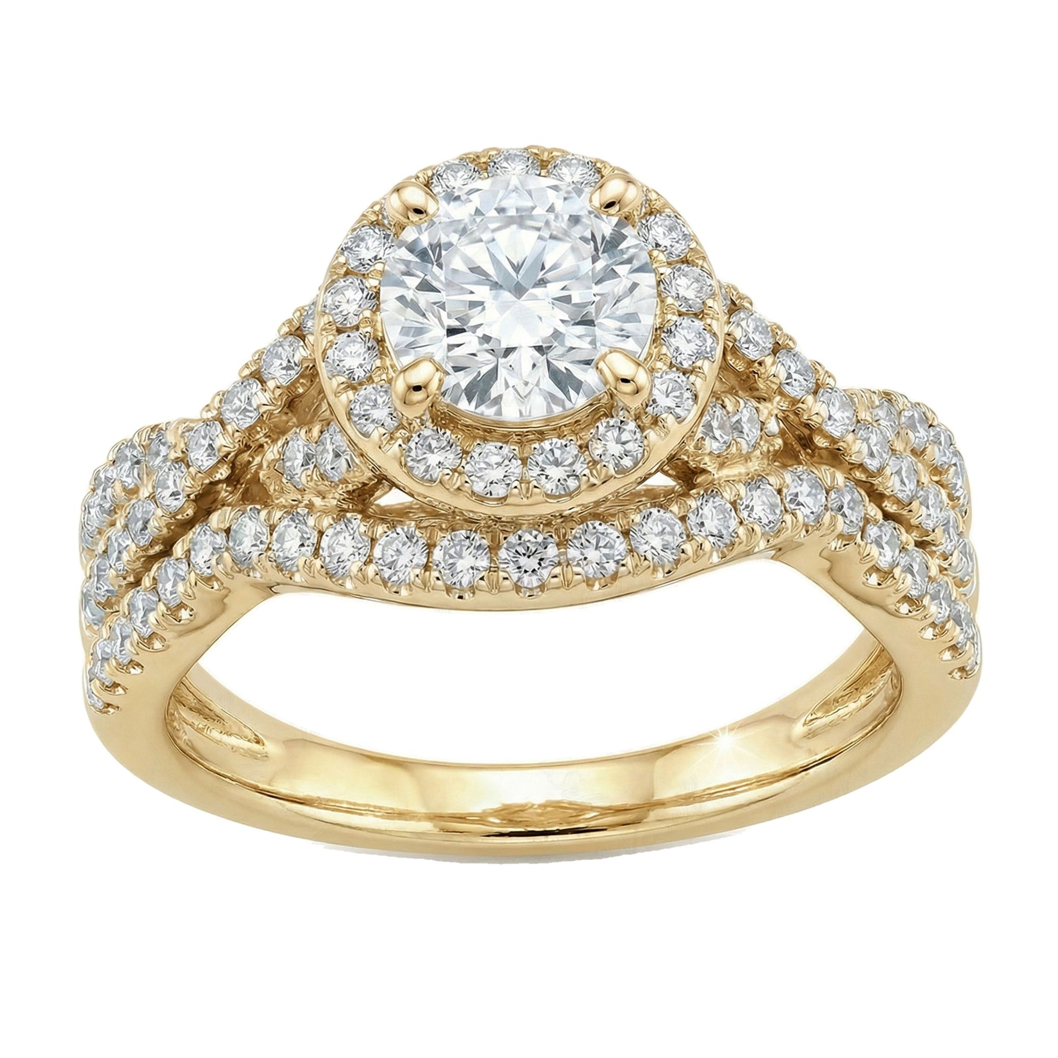 1.33 ct EF VS Lab Grown Diamond Halo Engagement Set in 14k Yellow Gold _ Sz0675 102767