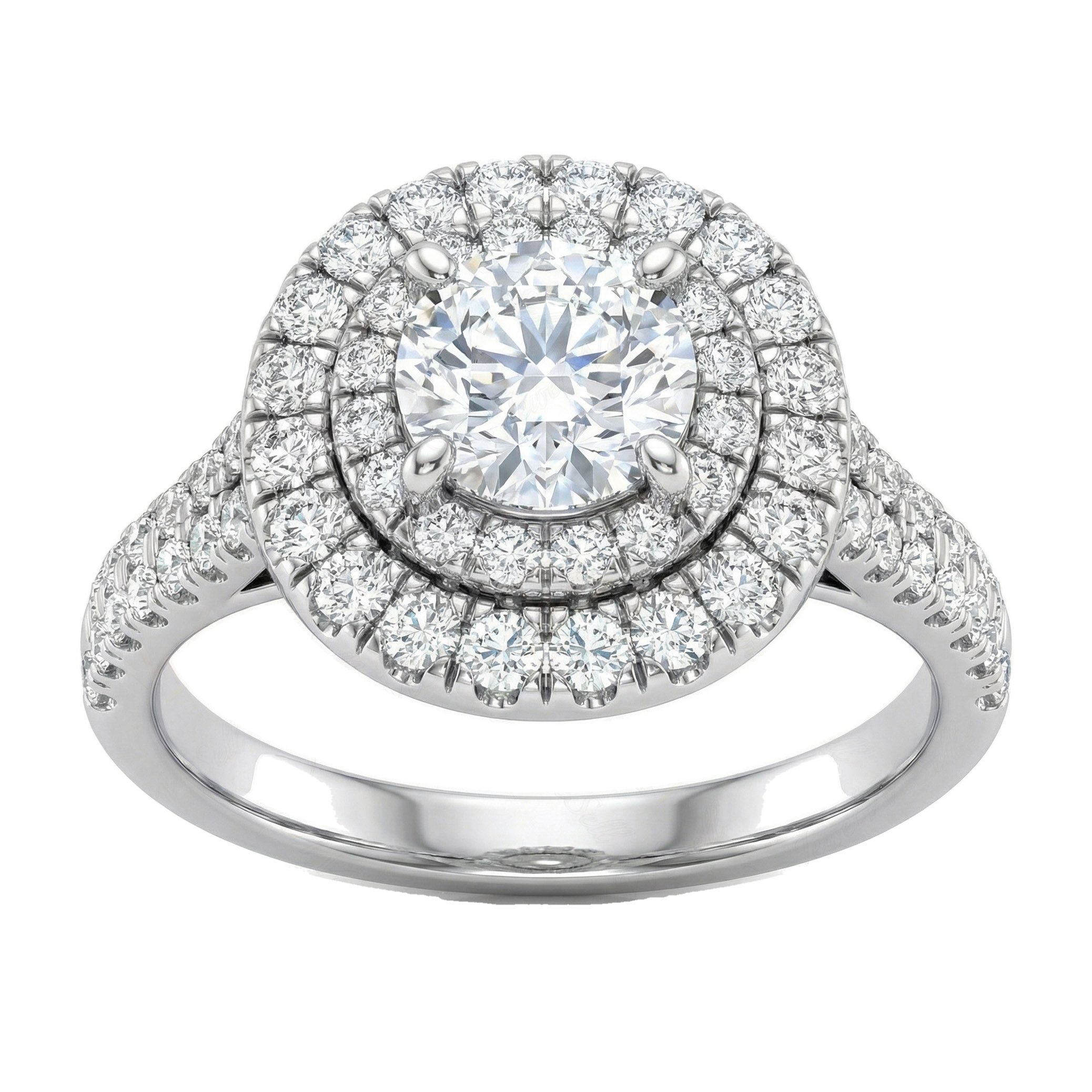 1.90 ct EF VS Lab Grown Diamond Halo Engagement Ring in 10k White Gold _ Sz0425 102772