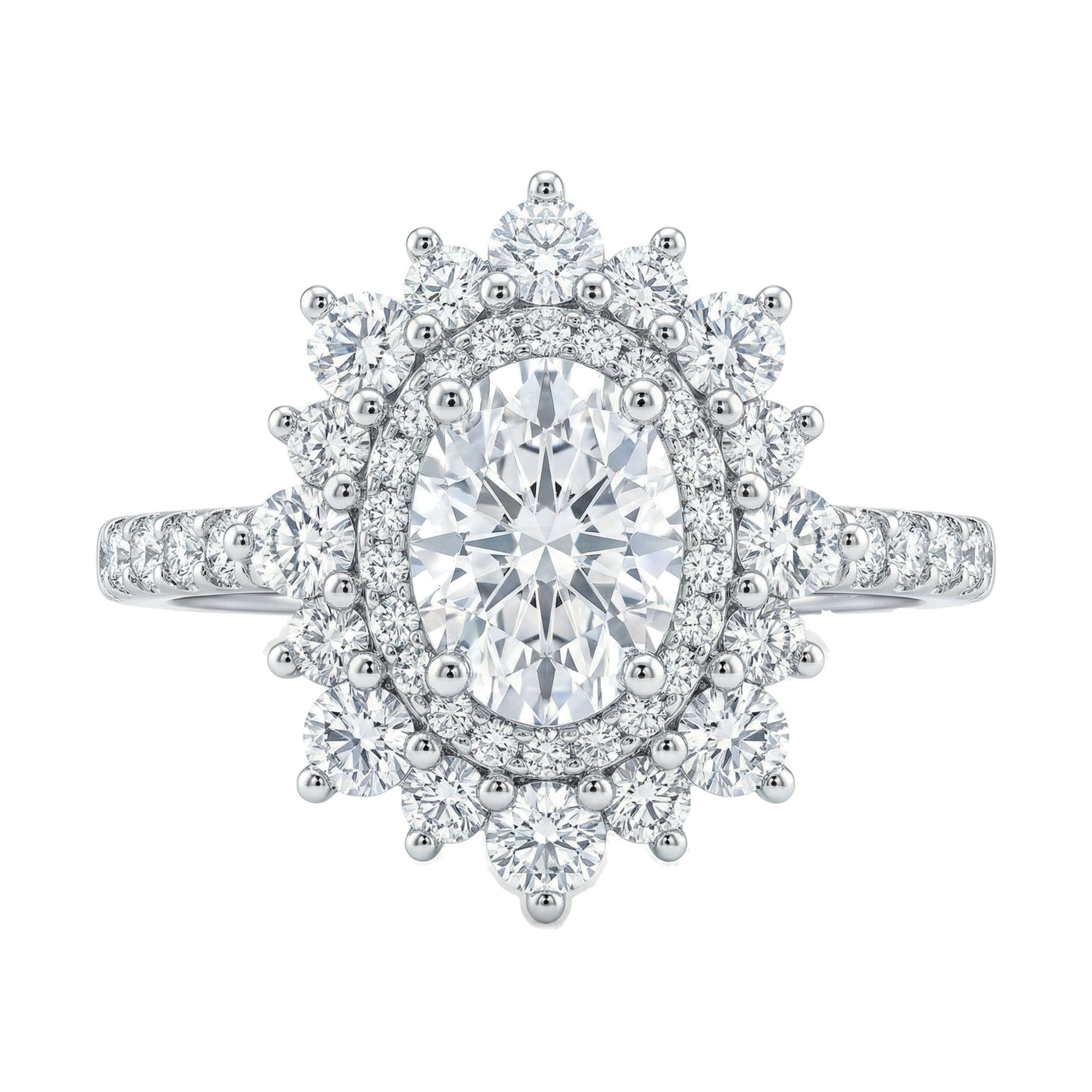 1.50 ct EF VS Lab Grown Diamond Halo Engagement Ring in 10k White Gold _ Sz0675 102851