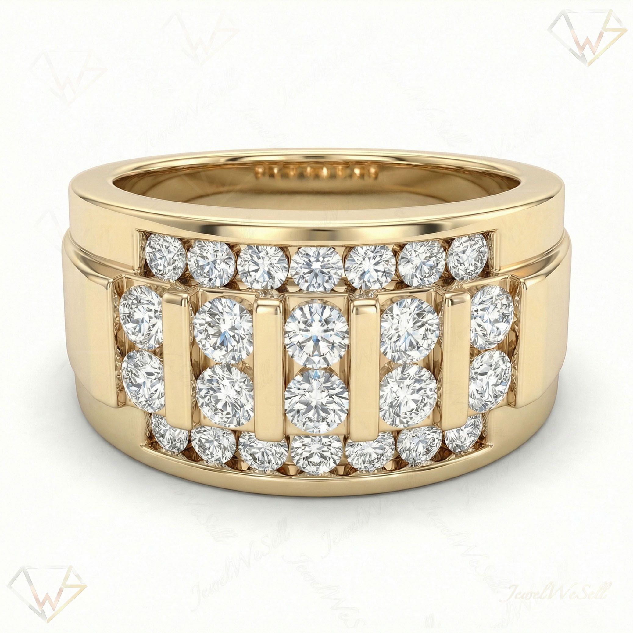 1.50 ct EF VS Lab Grown Diamond Mens Wedding Band in 10k Yellow Gold _ Sz0775 102857