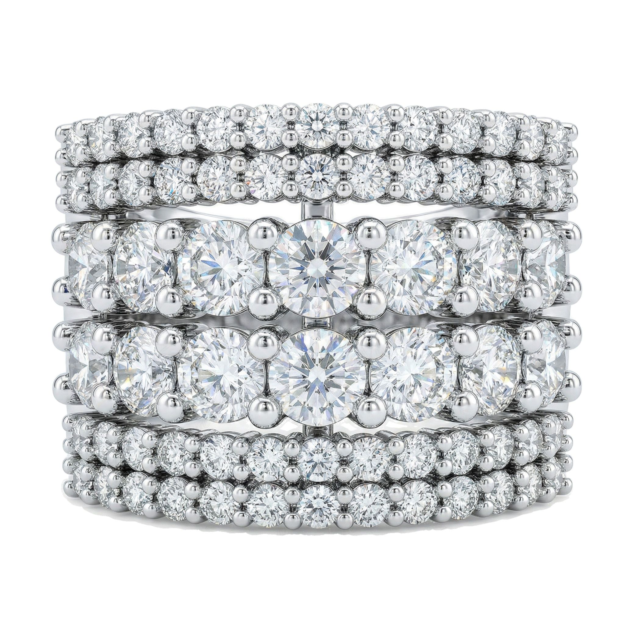 2.20 ct EF VS Moissanite Multi Row Wedding Band in 925 Sterling SIlver _ Sz0875 102864