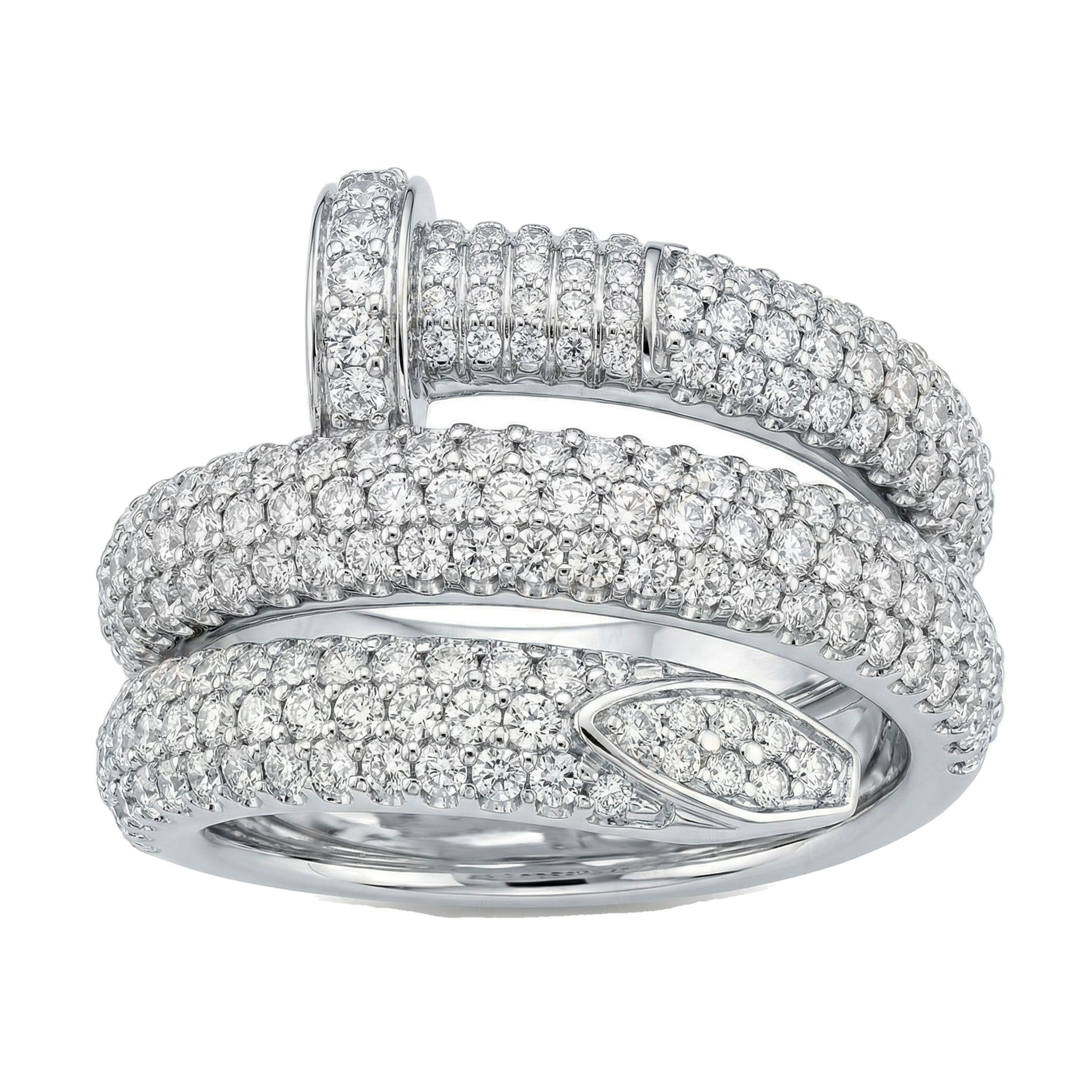 3.00 ct EF VS Lab Grown Diamond Mens Statement Ring in 14k White Gold _ Sz0575 102865