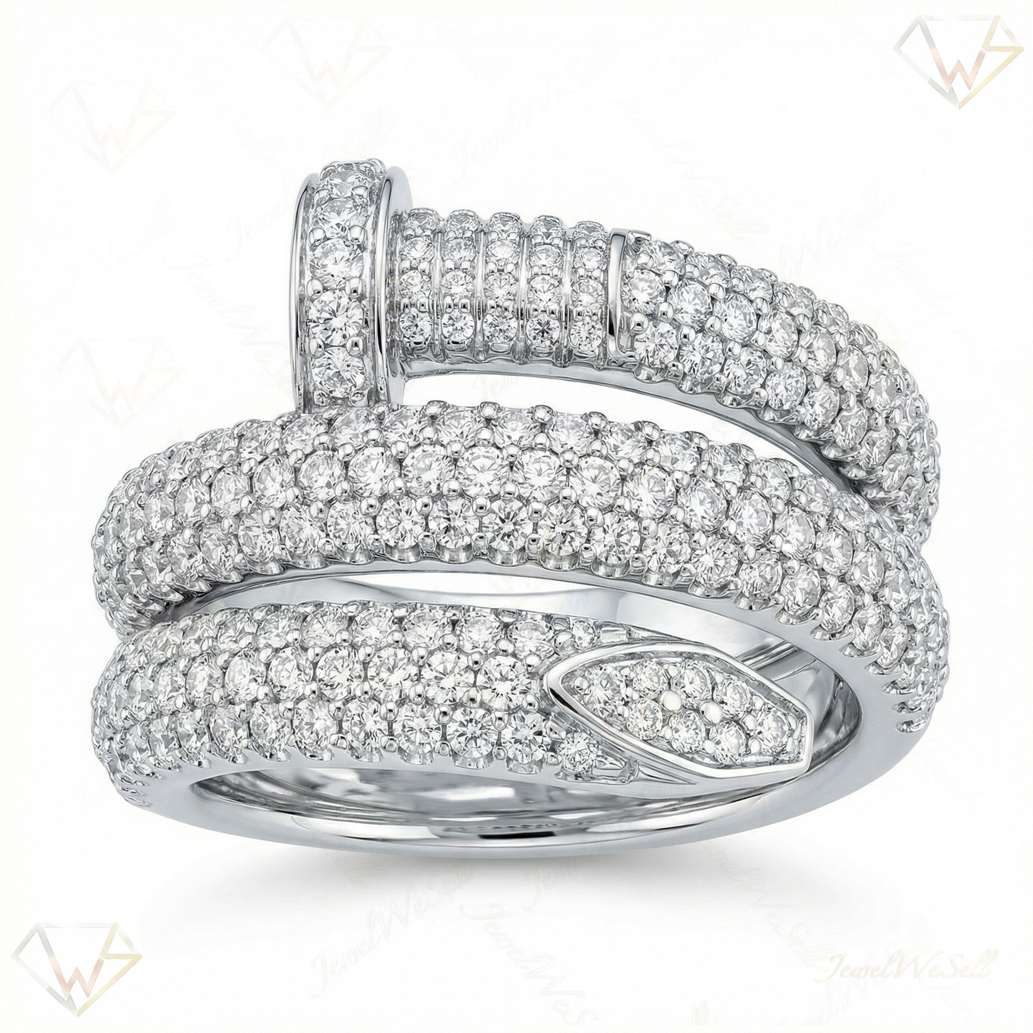 3.00 ct EF VS Lab Grown Diamond Mens Statement Ring in 10k White Gold _ Sz0775 102865