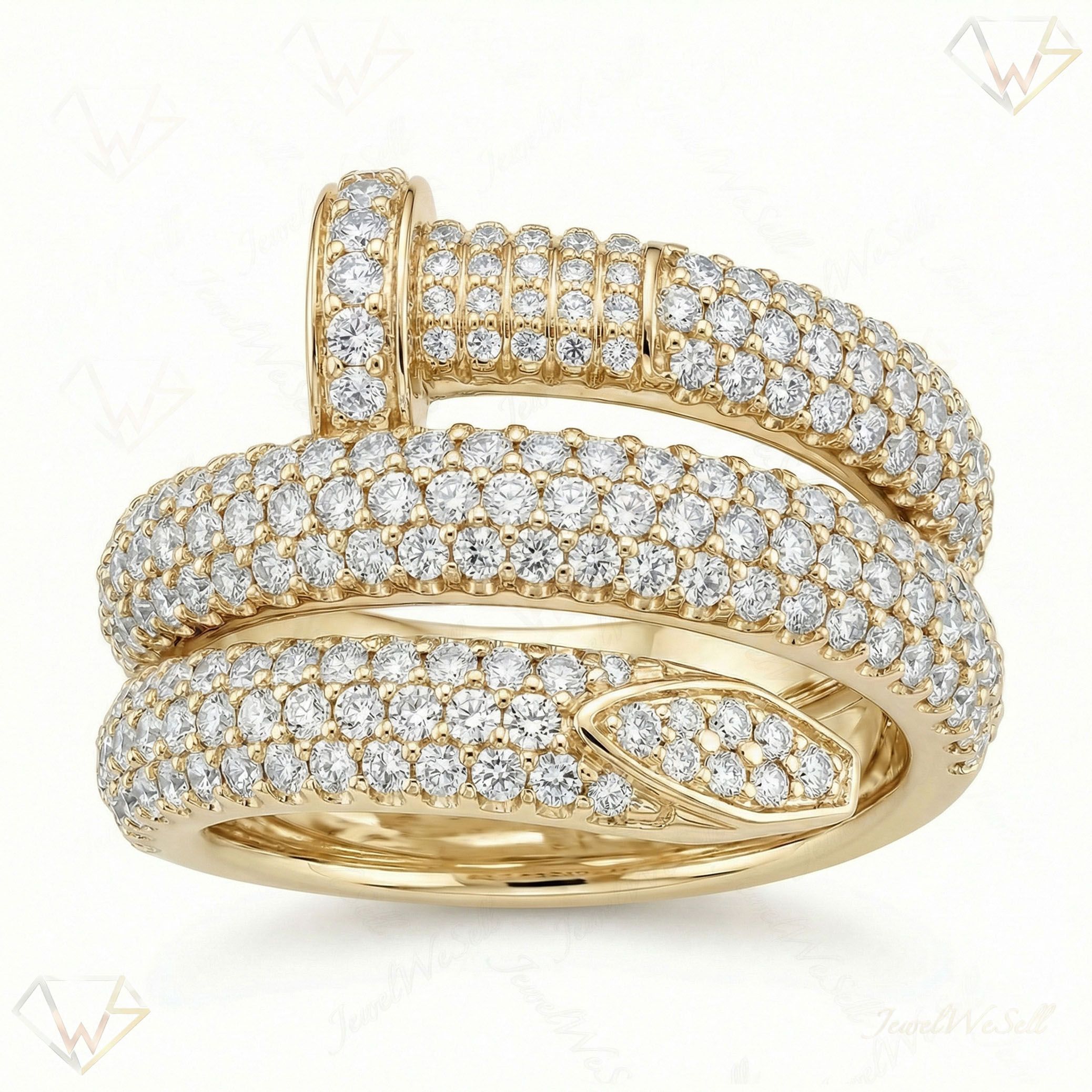 3.00 ct EF VS Lab Grown Diamond Mens Statement Ring in 14k Yellow Gold _ Sz0450 102865