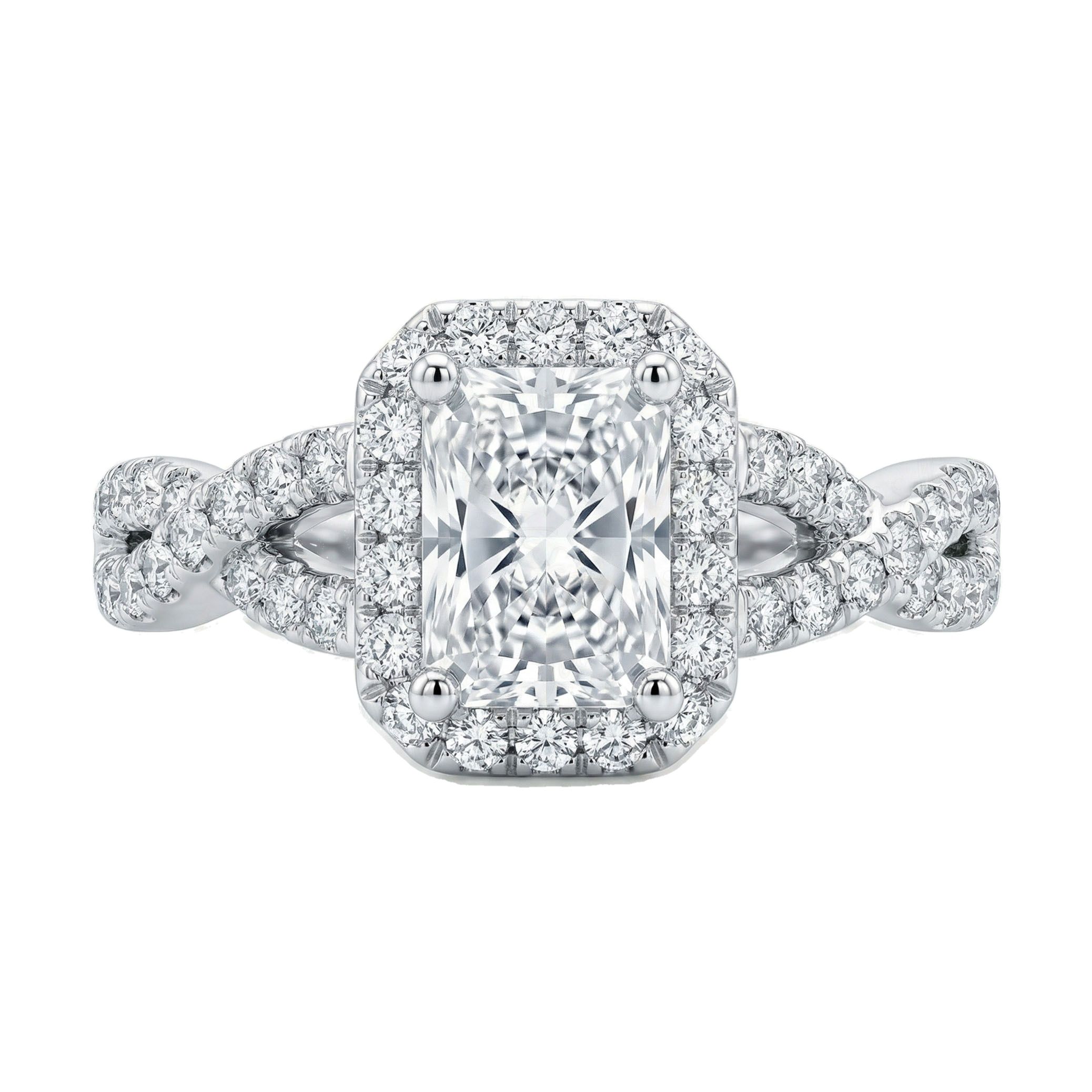 1.80 ct EF VS Lab Grown Diamond Halo Engagement Ring in 10k White Gold _ Sz0450 102891