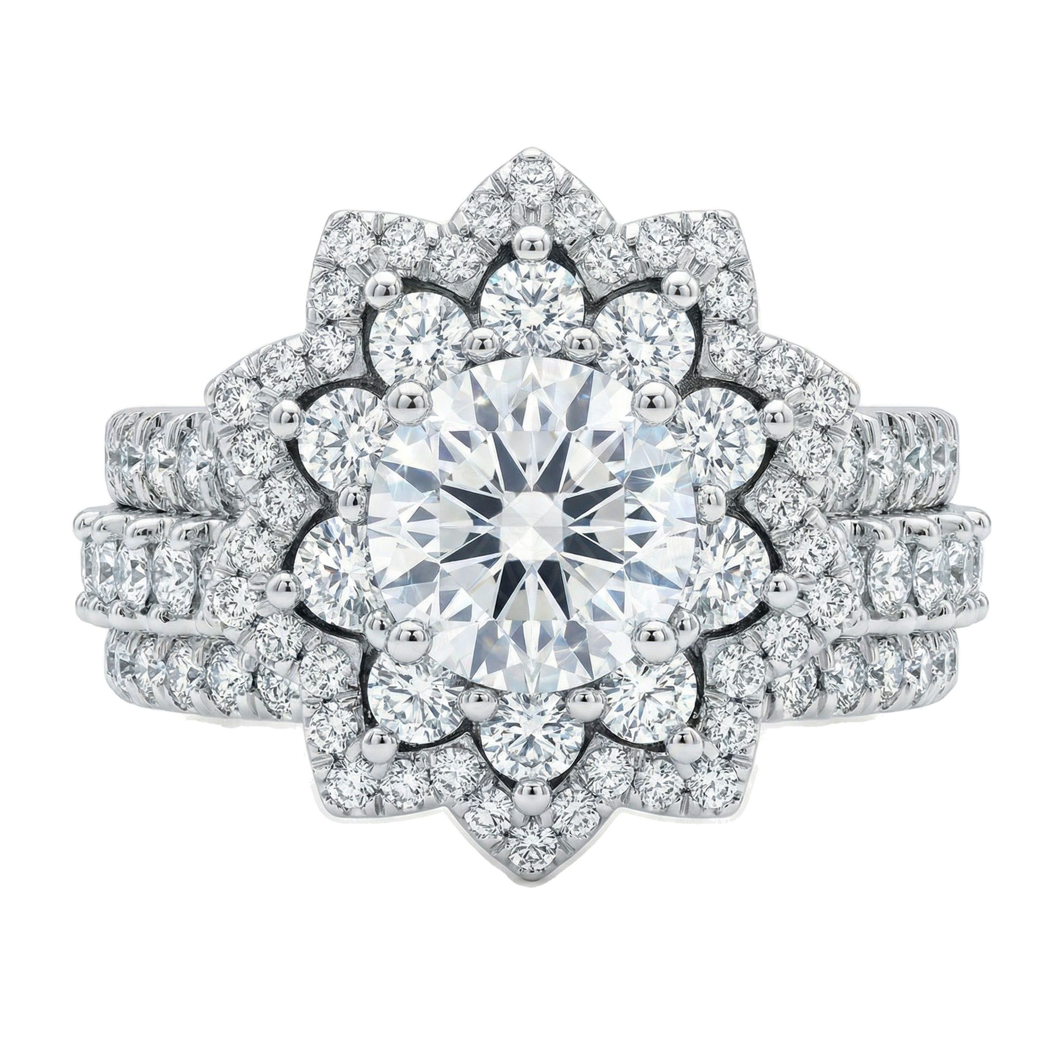 2.20 ct EF VS Lab Grown Diamond Cluster Engagement Set in 10k White Gold _ Sz0400 102990