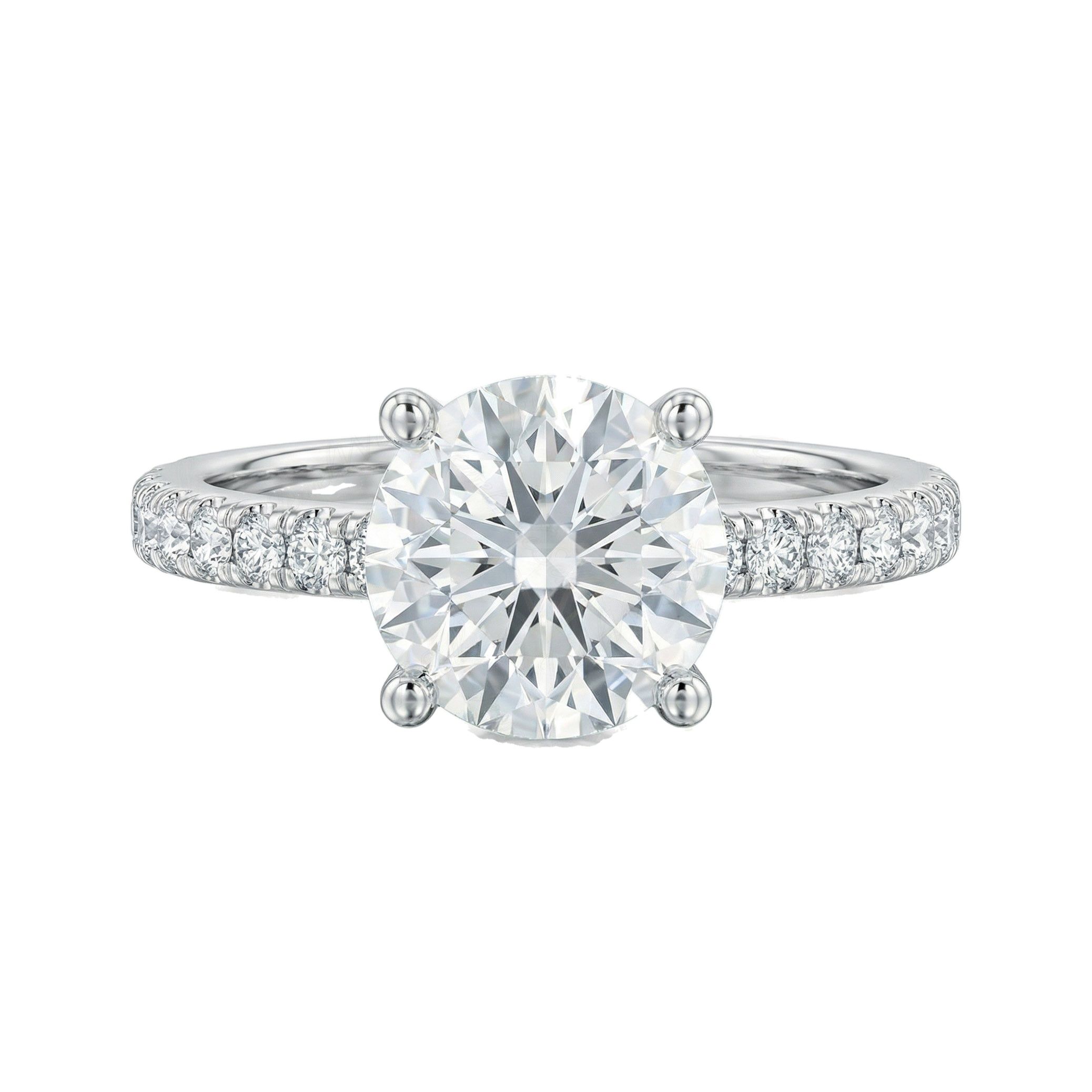 5.20 ct EF VS Moissanite Solitaire with Accents Engagement Ring in 925 Sterling SIlver _ Sz0475 103000