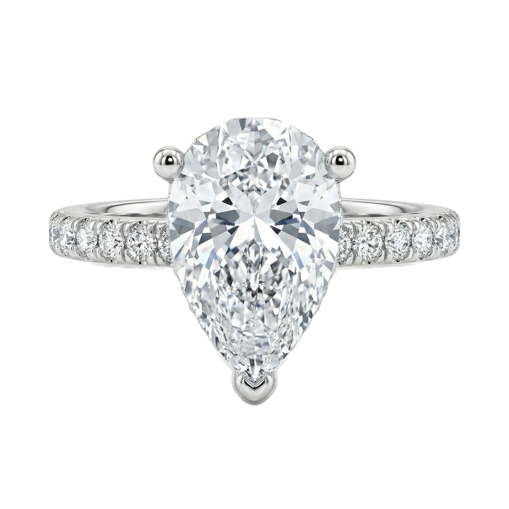 4.20 ct EF VS Lab Grown Diamond Solitaire with Accents Engagement Ring in 10k White Gold _ Sz0525 103004