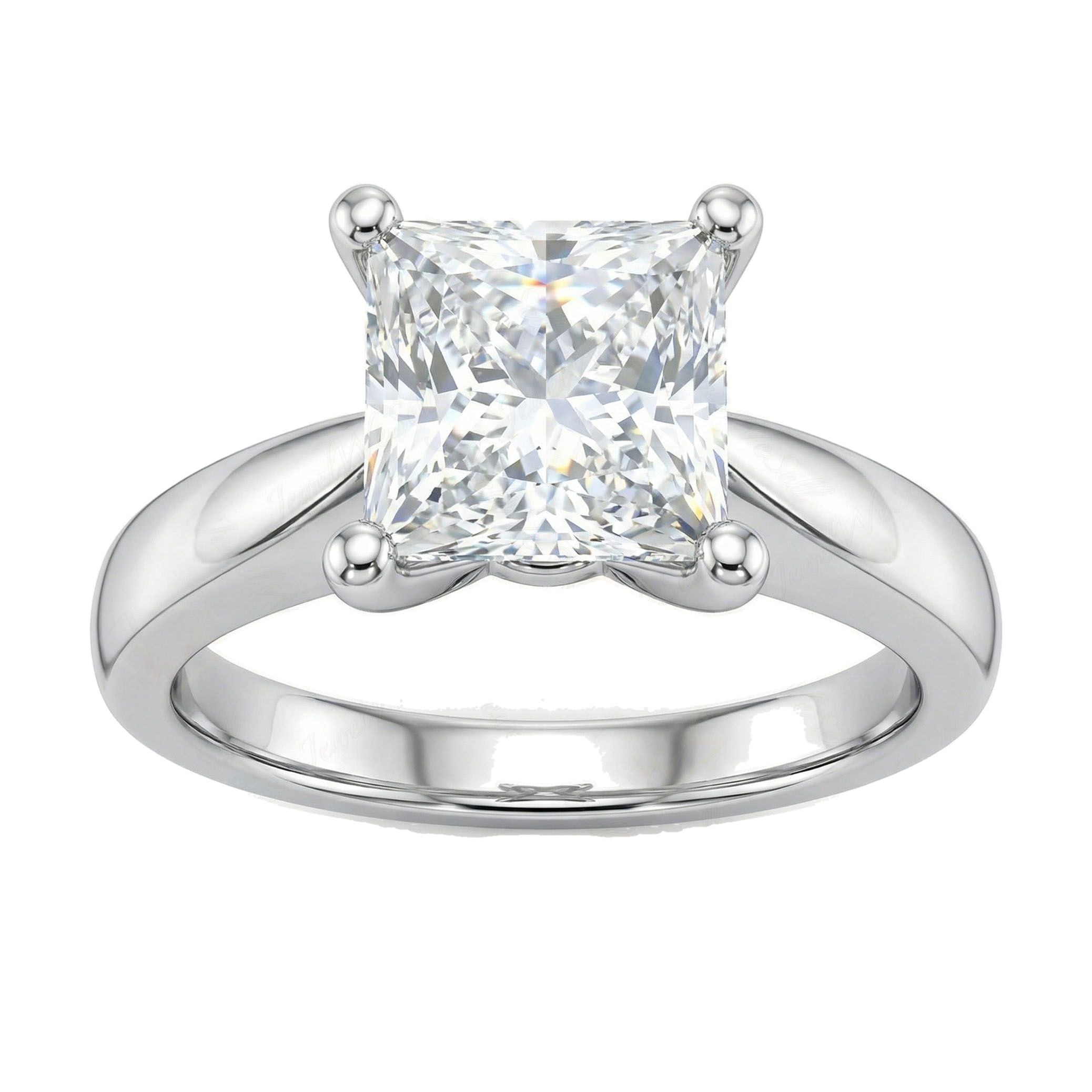2.66 ct EF VS Lab Grown Diamond Solitaire Engagement Ring in 10k White Gold _ Sz0450 103031