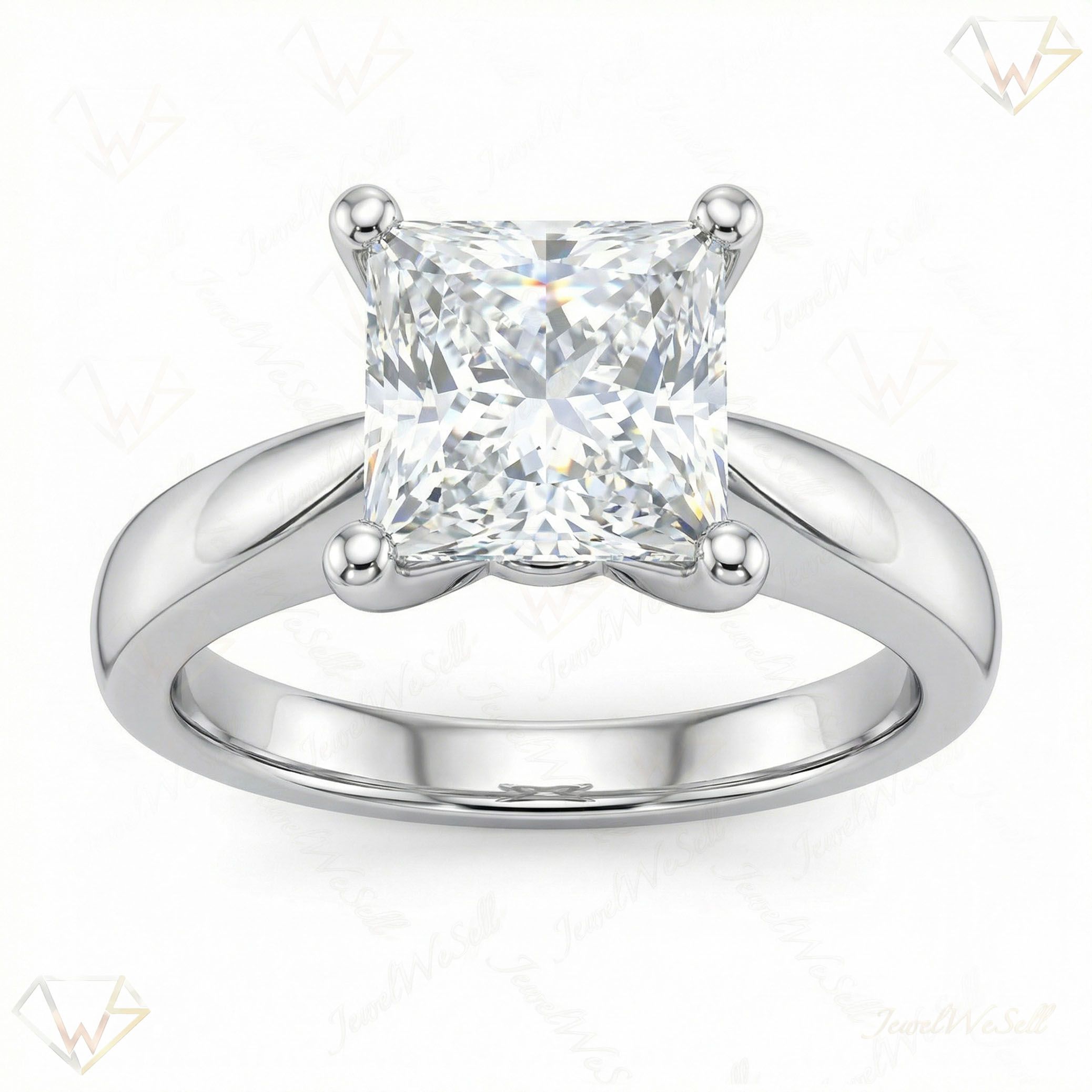 2.66 ct EF VS Lab Grown Diamond Solitaire Engagement Ring in 10k White Gold _ Sz0700 103031