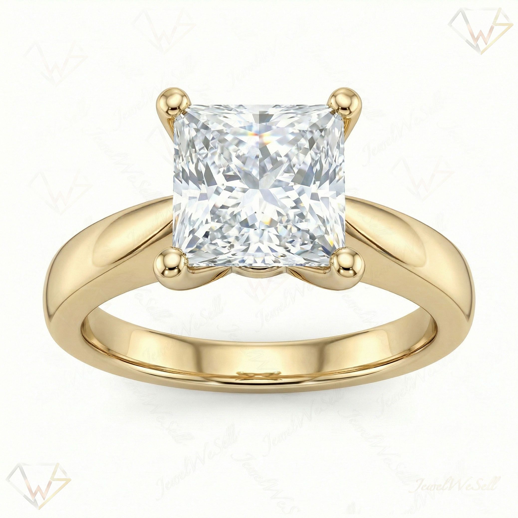 2.66 ct EF VS Lab Grown Diamond Solitaire Engagement Ring in 10k Yellow Gold _ Sz0550 103031