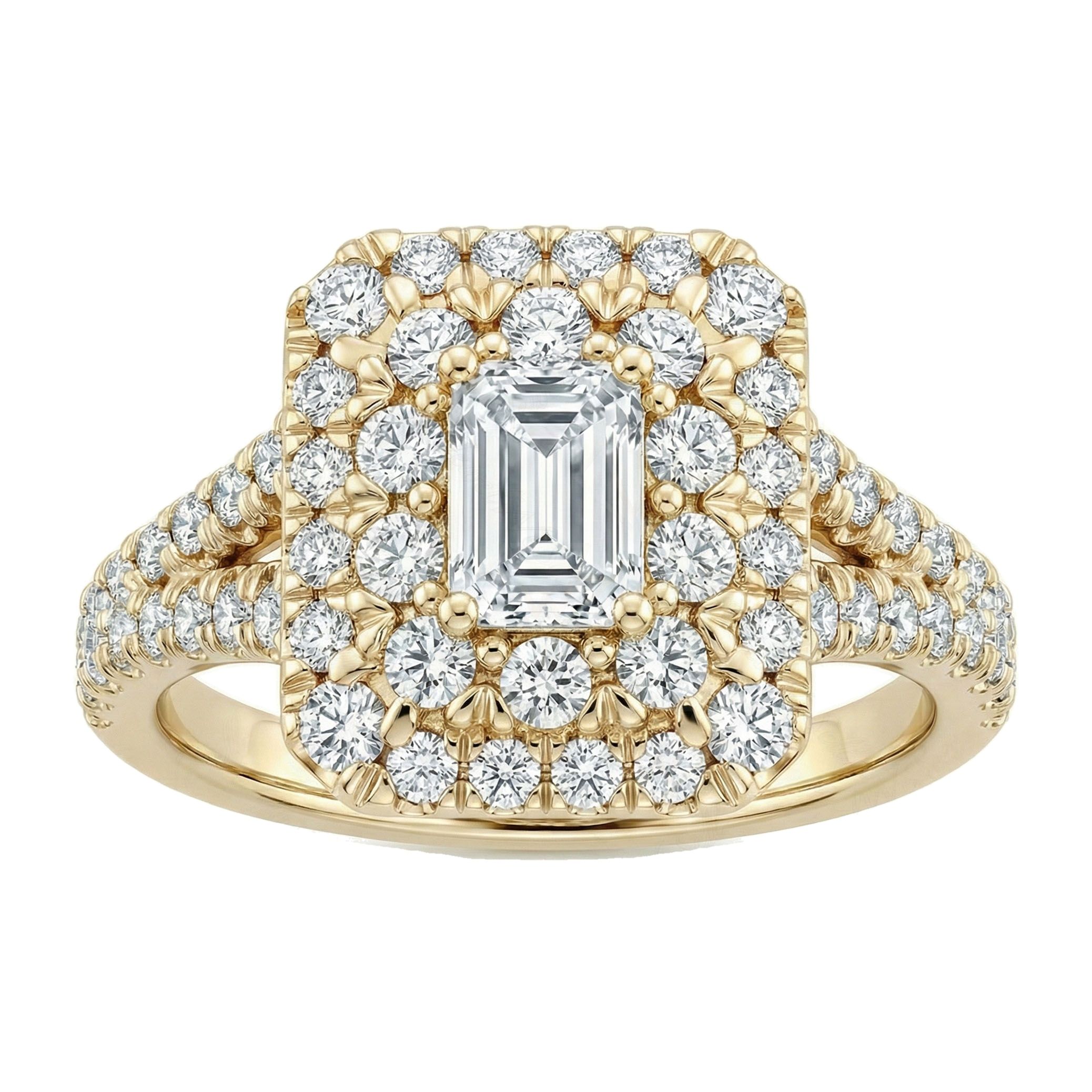 1.40 ct EF VS Lab Grown Diamond Halo Engagement Ring in 10k Yellow Gold _ Sz0650 103051