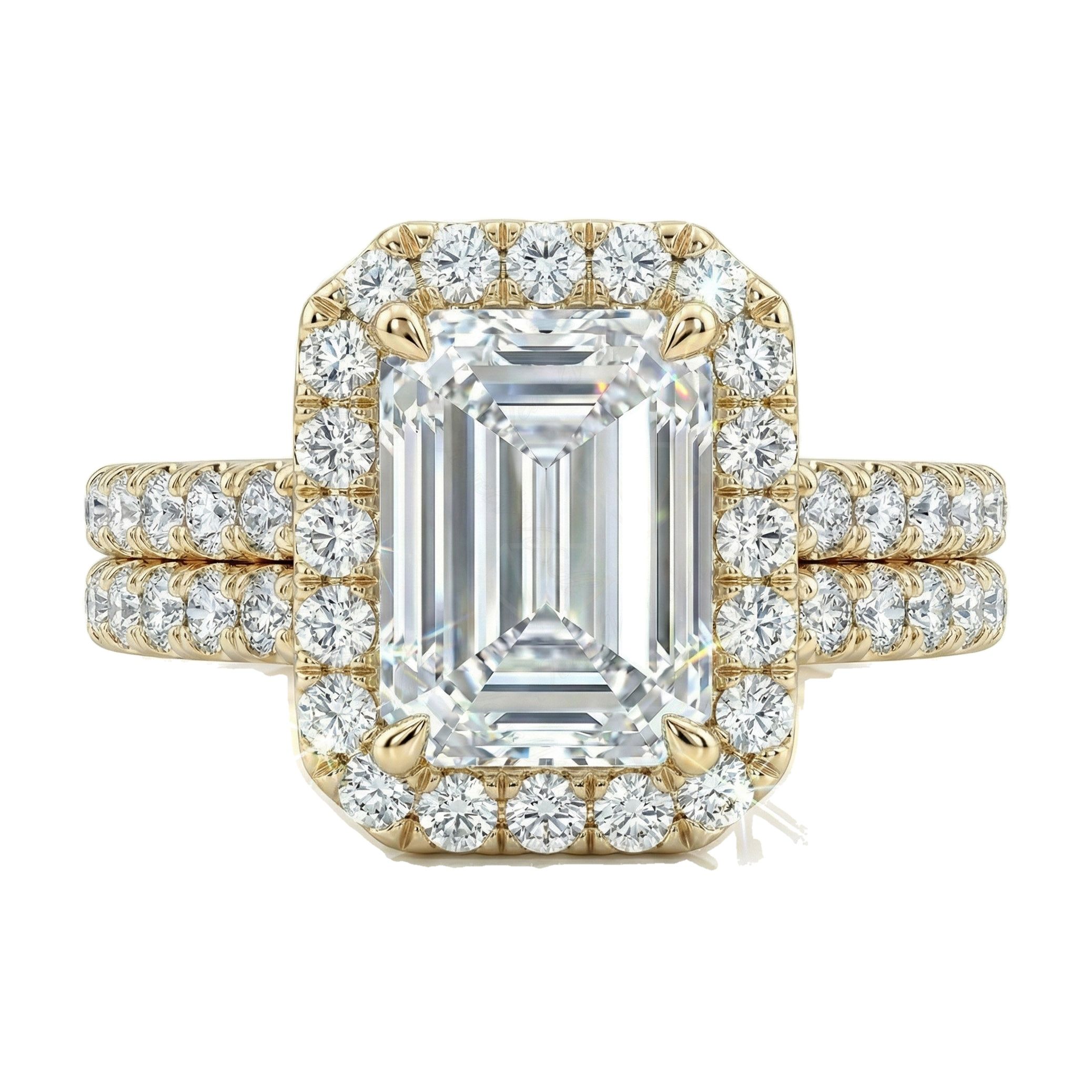 2.33 ct EF VS Lab Grown Diamond Halo Engagement Set in 10k Yellow Gold _ Sz0550 103054