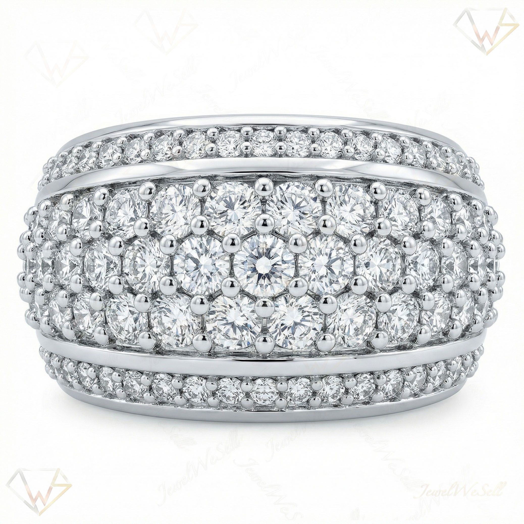 2.40 ct EF VS Lab Grown Diamond Mens Wedding Band in 10k White Gold _ Sz0525 103077