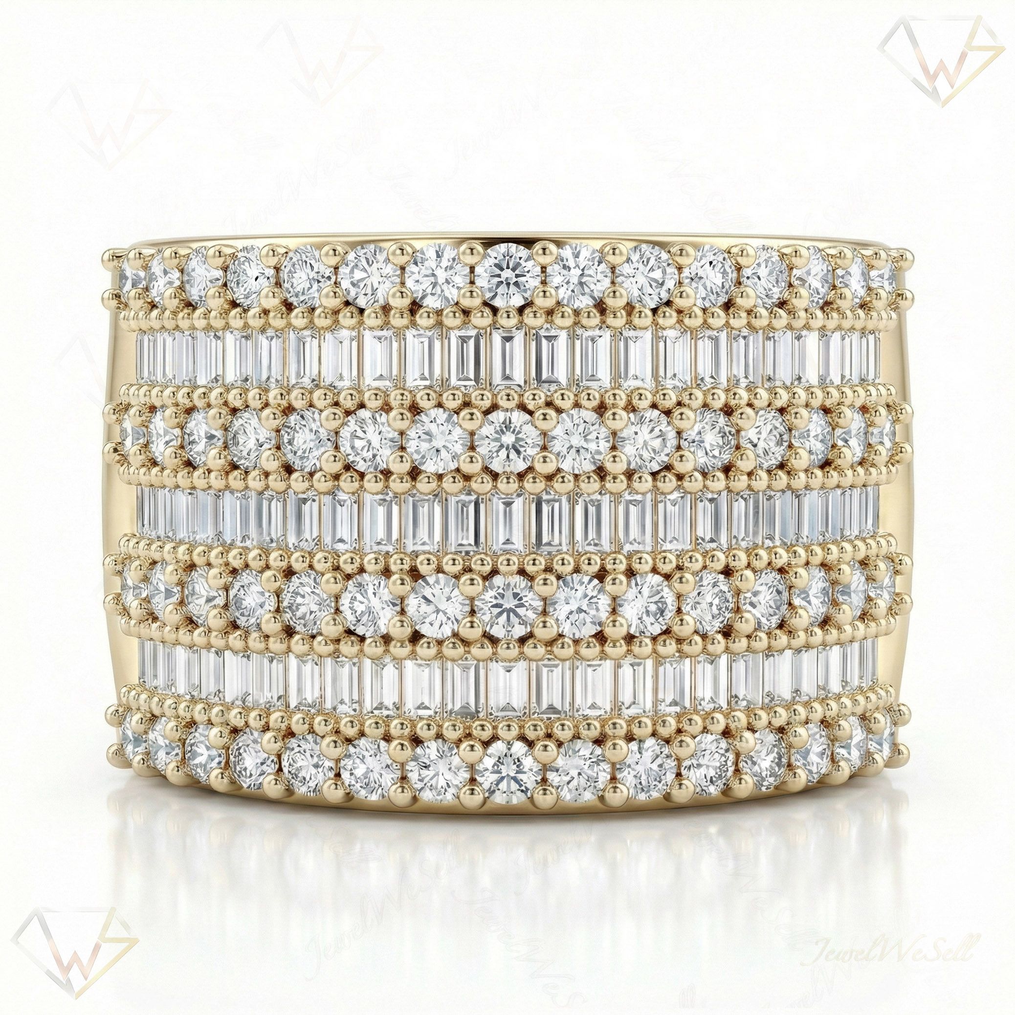 2.00 ct EF VS Lab Grown Diamond Multi Row Wedding Band in 10k Yellow Gold _ Sz0475 103081