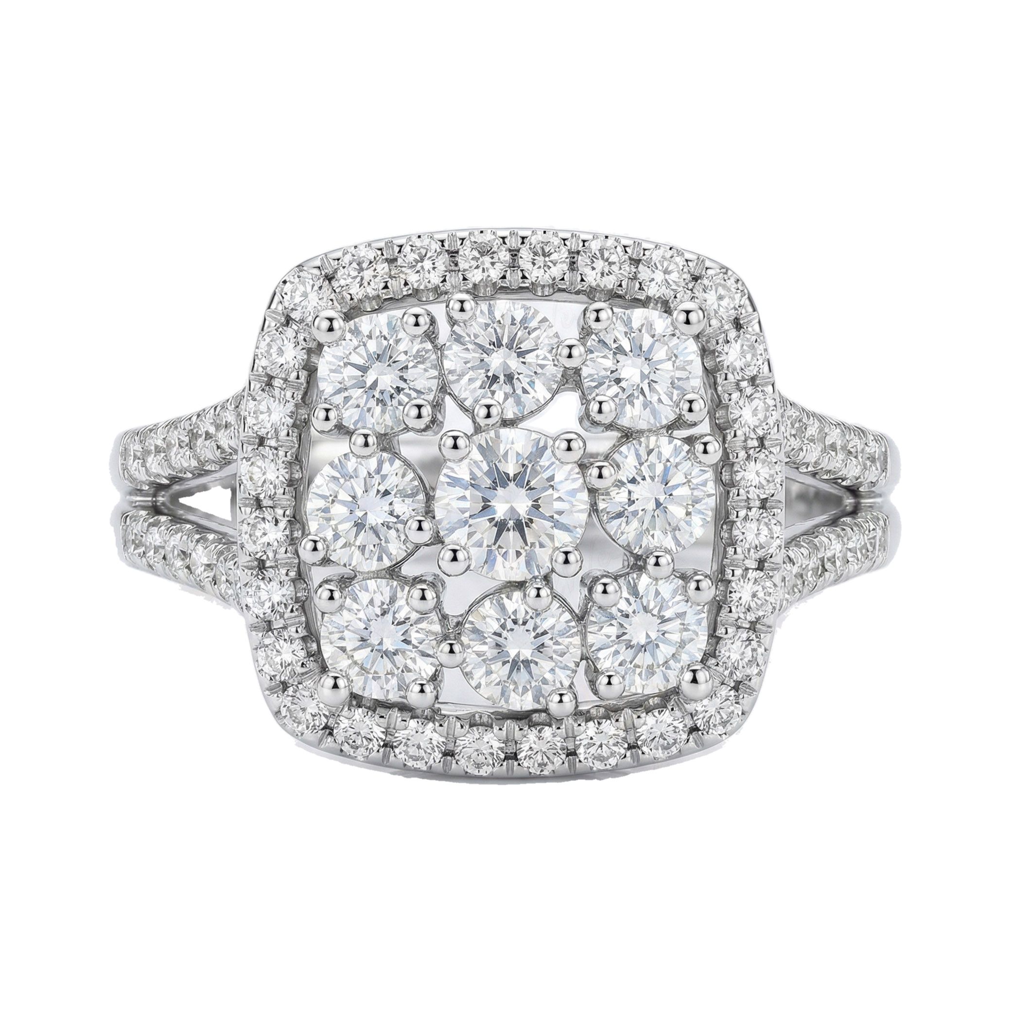 1.66 ct EF VS Lab Grown Diamond Fancy Ring in 14k White Gold _ Sz0425 103084