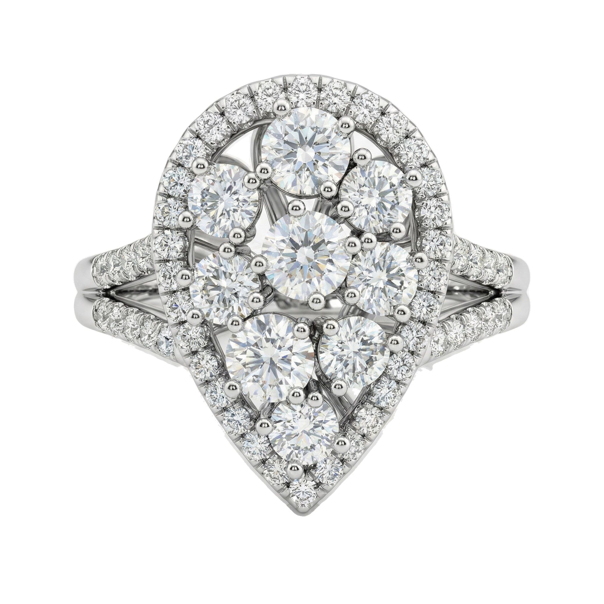2.00 ct EF VS Lab Grown Diamond Fancy Ring in 10k White Gold _ Sz0475 103085