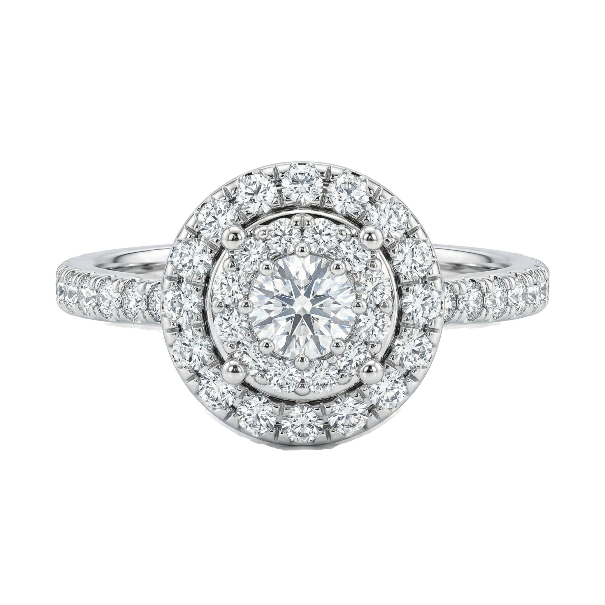 1.10 ct EF VS Moissanite Halo Engagement Ring in 925 Sterling SIlver _ Sz0650 103091