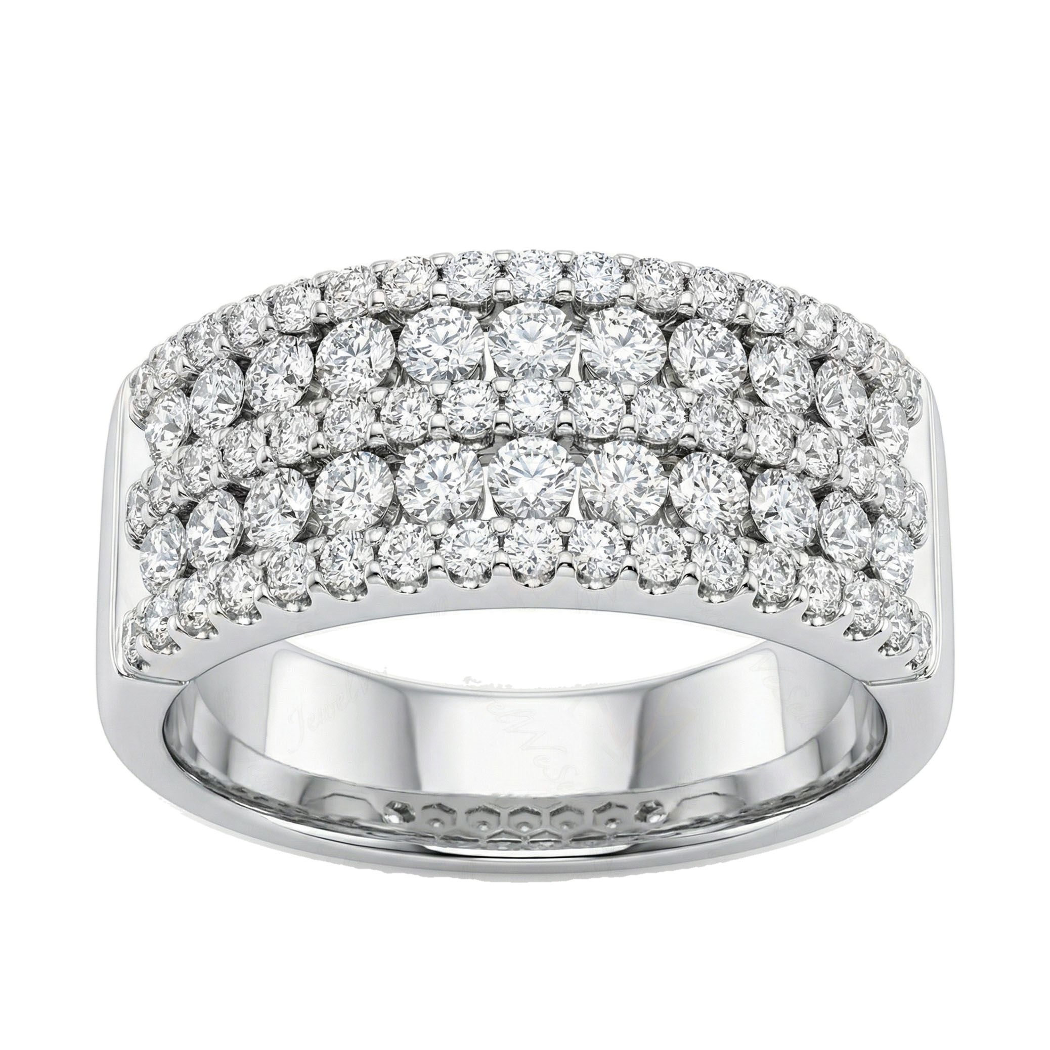 1.25 ct EF VS Lab Grown Diamond Multi Row Wedding Band in 10k White Gold _ Sz0875 103127