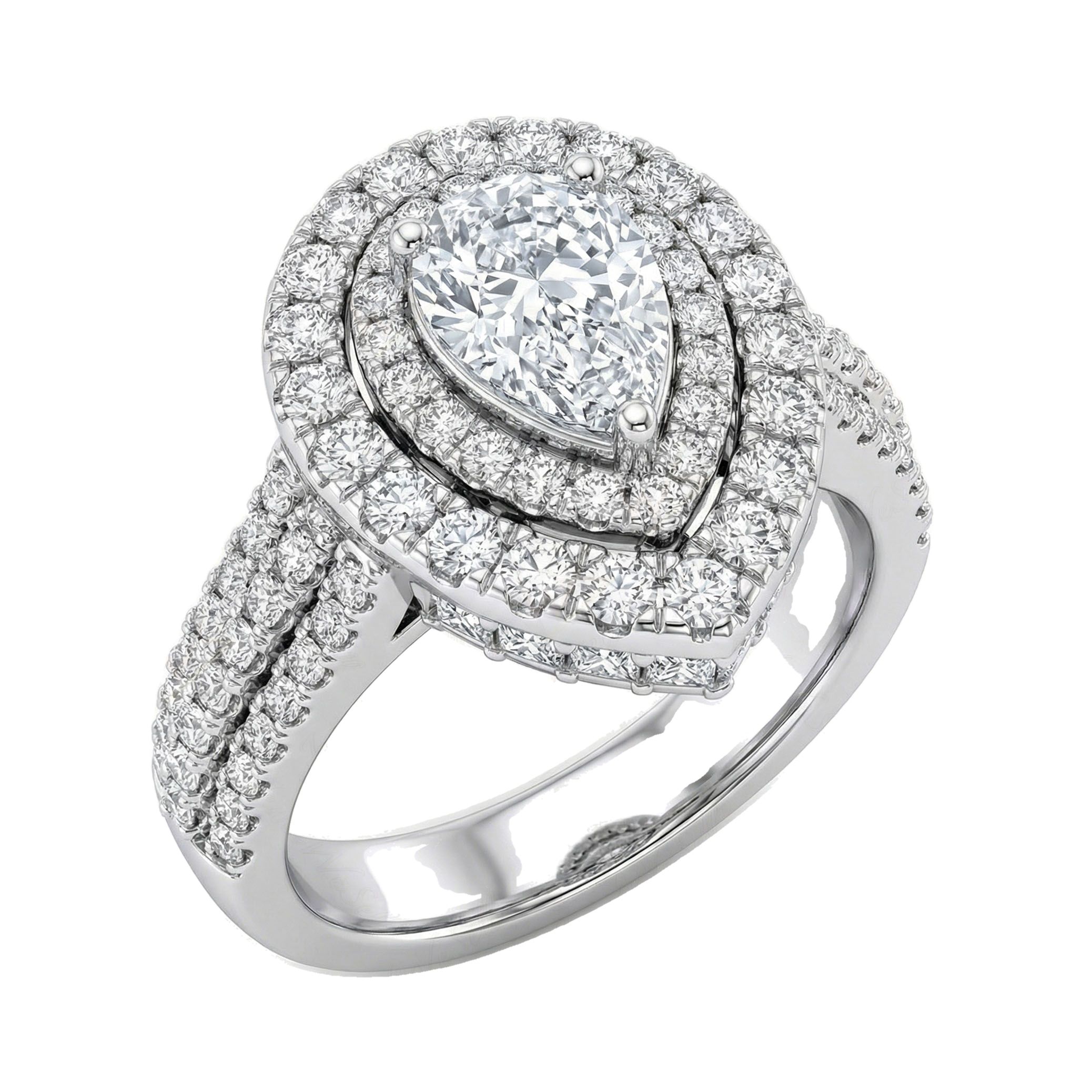 2.40 ct EF VS Lab Grown Diamond Halo Engagement Ring in 14k White Gold _ Sz0575 103139