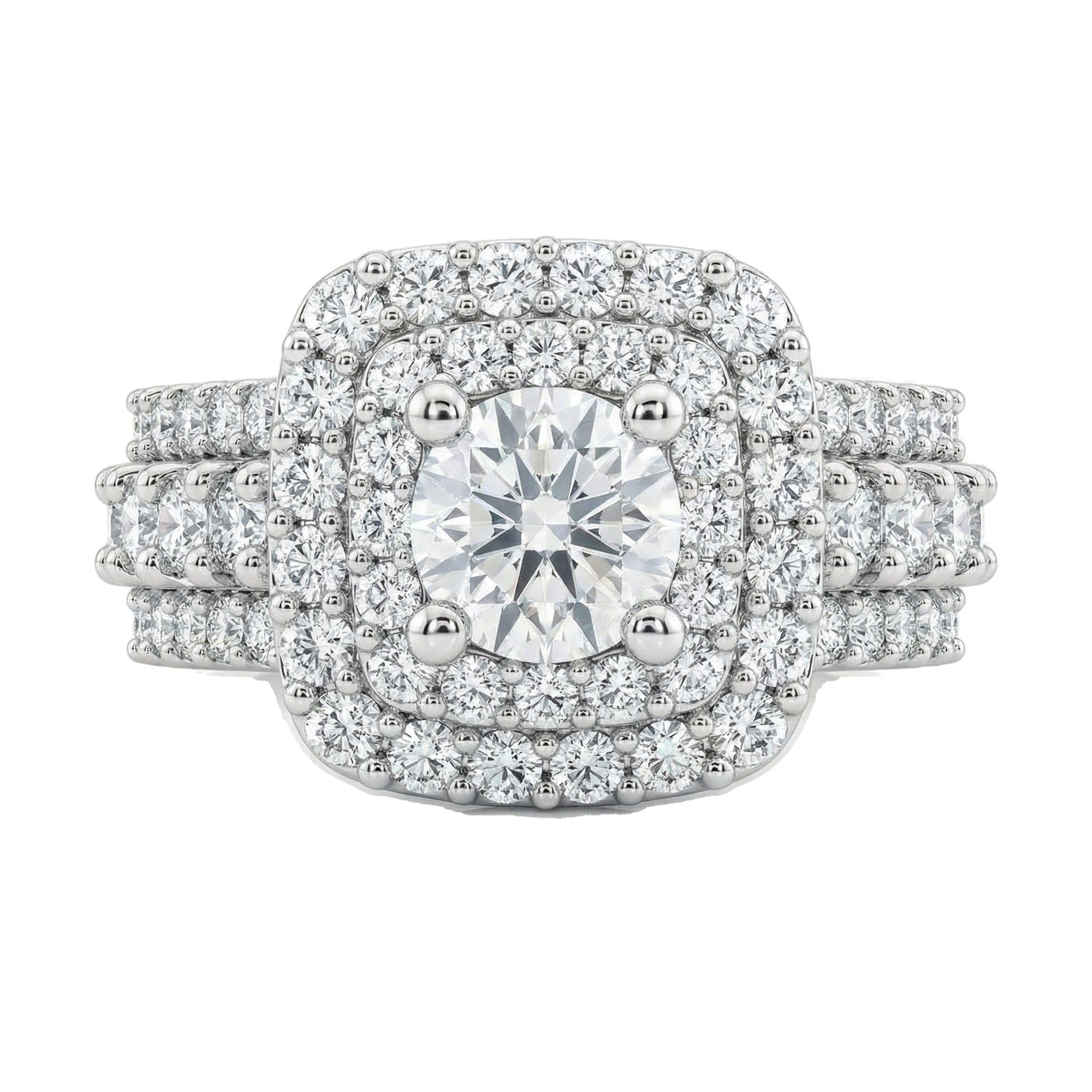 3.33 ct EF VS Lab Grown Diamond Halo Engagement Ring in 10k White Gold _ Sz0450 103155