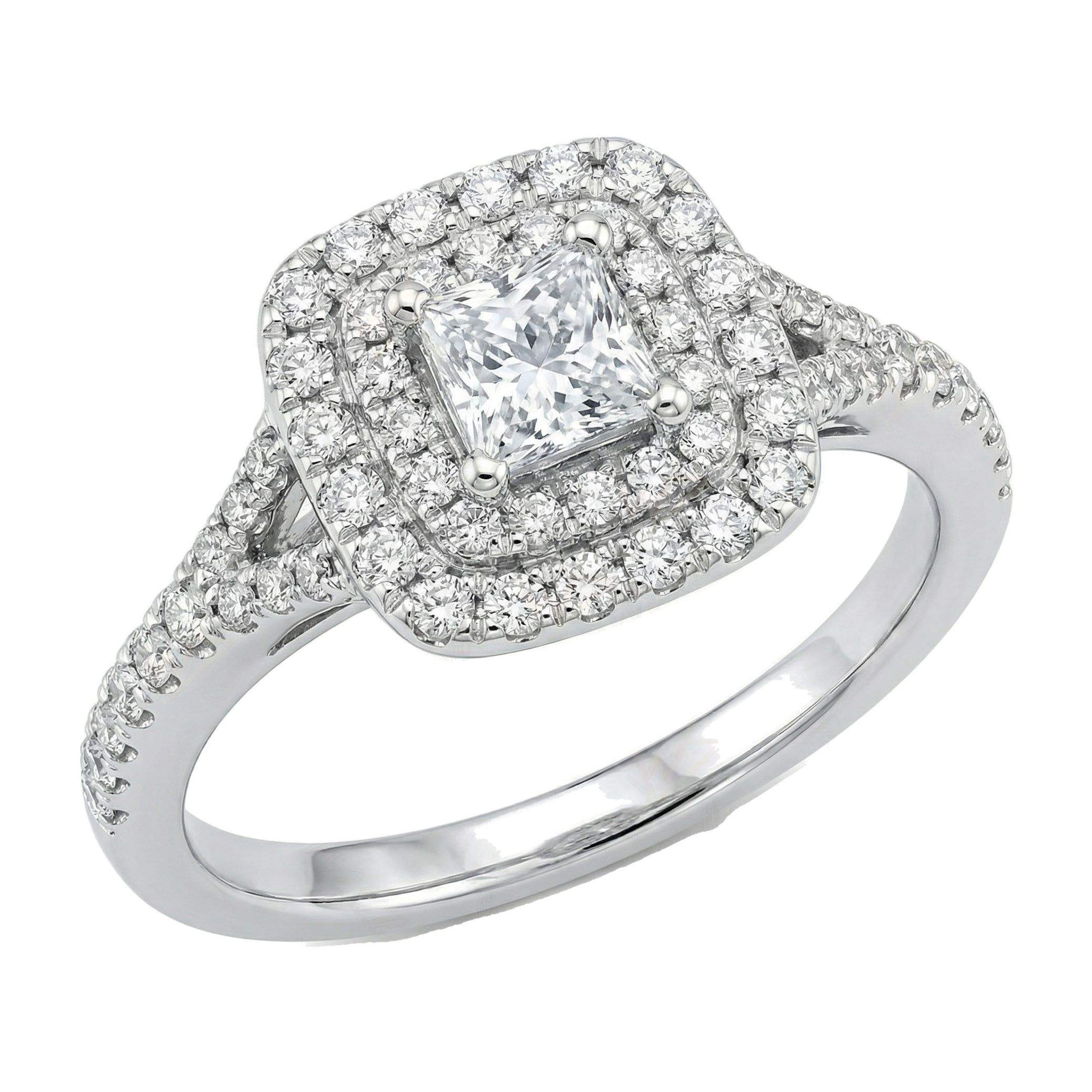0.80 ct EF VS Lab Grown Diamond Halo Engagement Ring in 10k White Gold _ Sz0450 103156