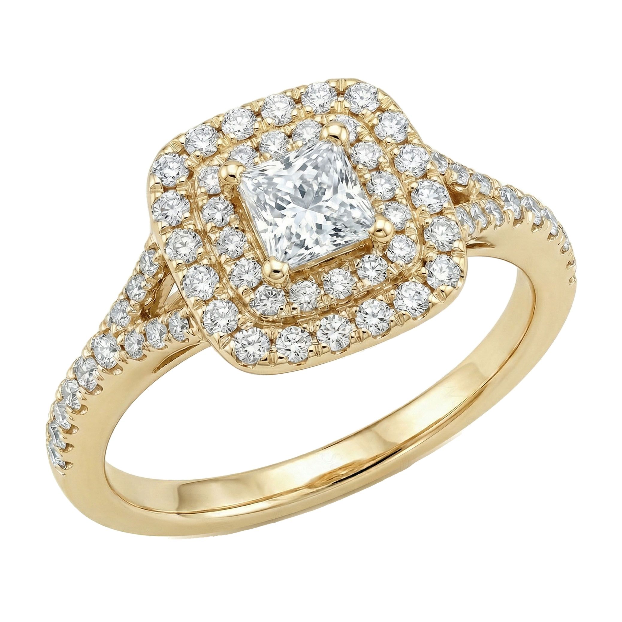 0.80 ct EF VS Lab Grown Diamond Halo Engagement Ring in 10k Yellow Gold _ Sz0650 103156