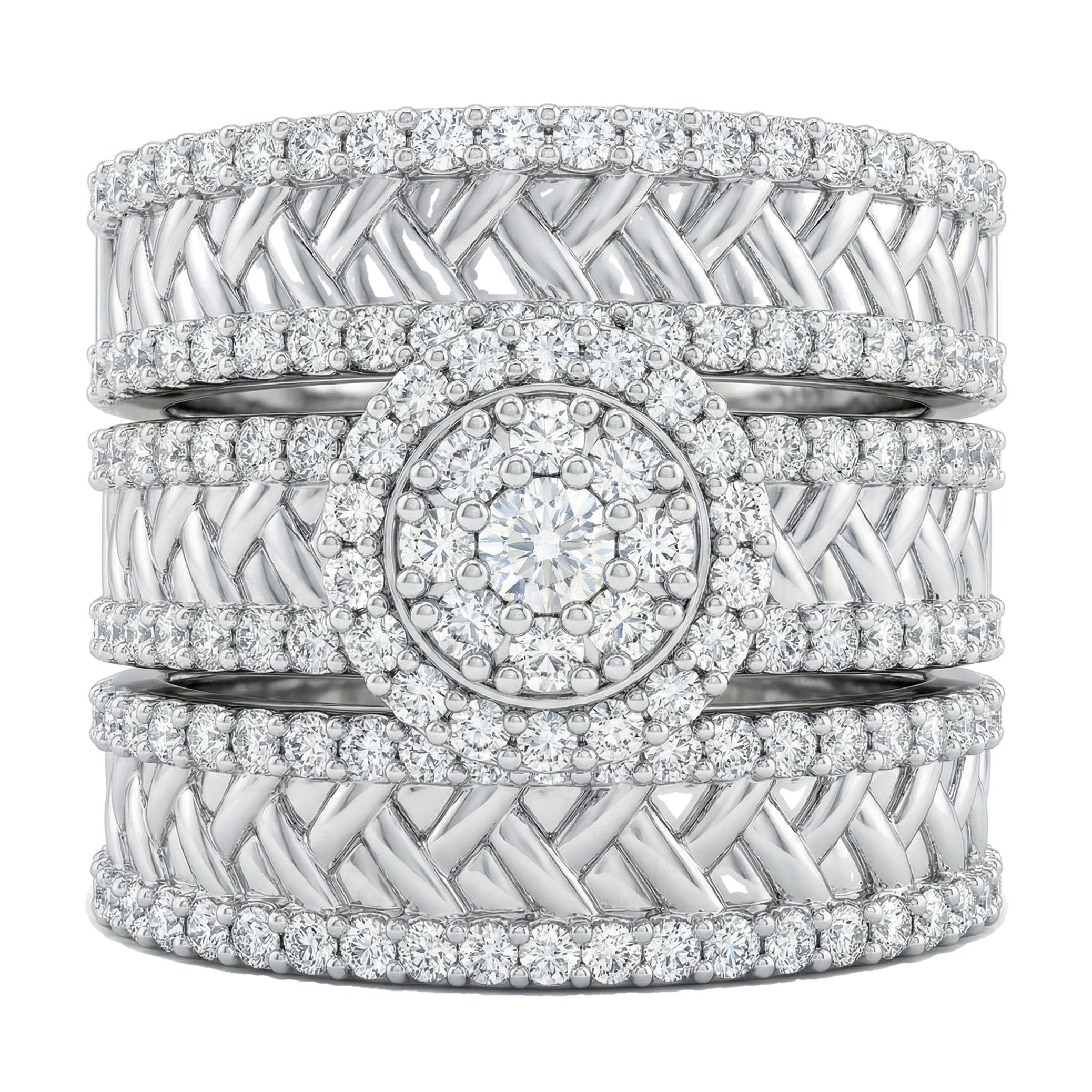 1.80 ct EF VS Lab Grown Diamond Trio Set in 10k White Gold _ Sz0875 103163