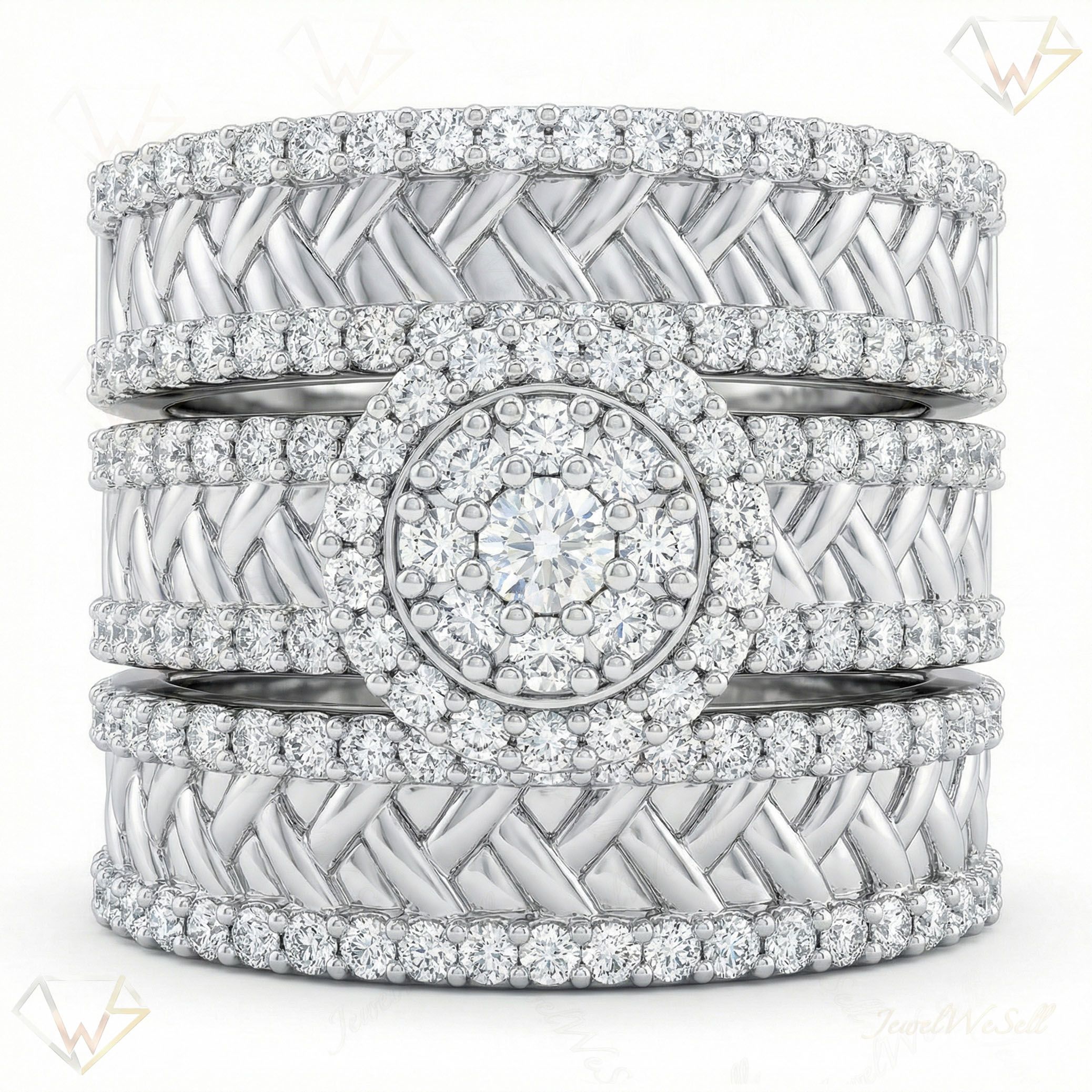 1.80 ct EF VS Lab Grown Diamond Trio Set in 10k White Gold _ Sz0600 103163