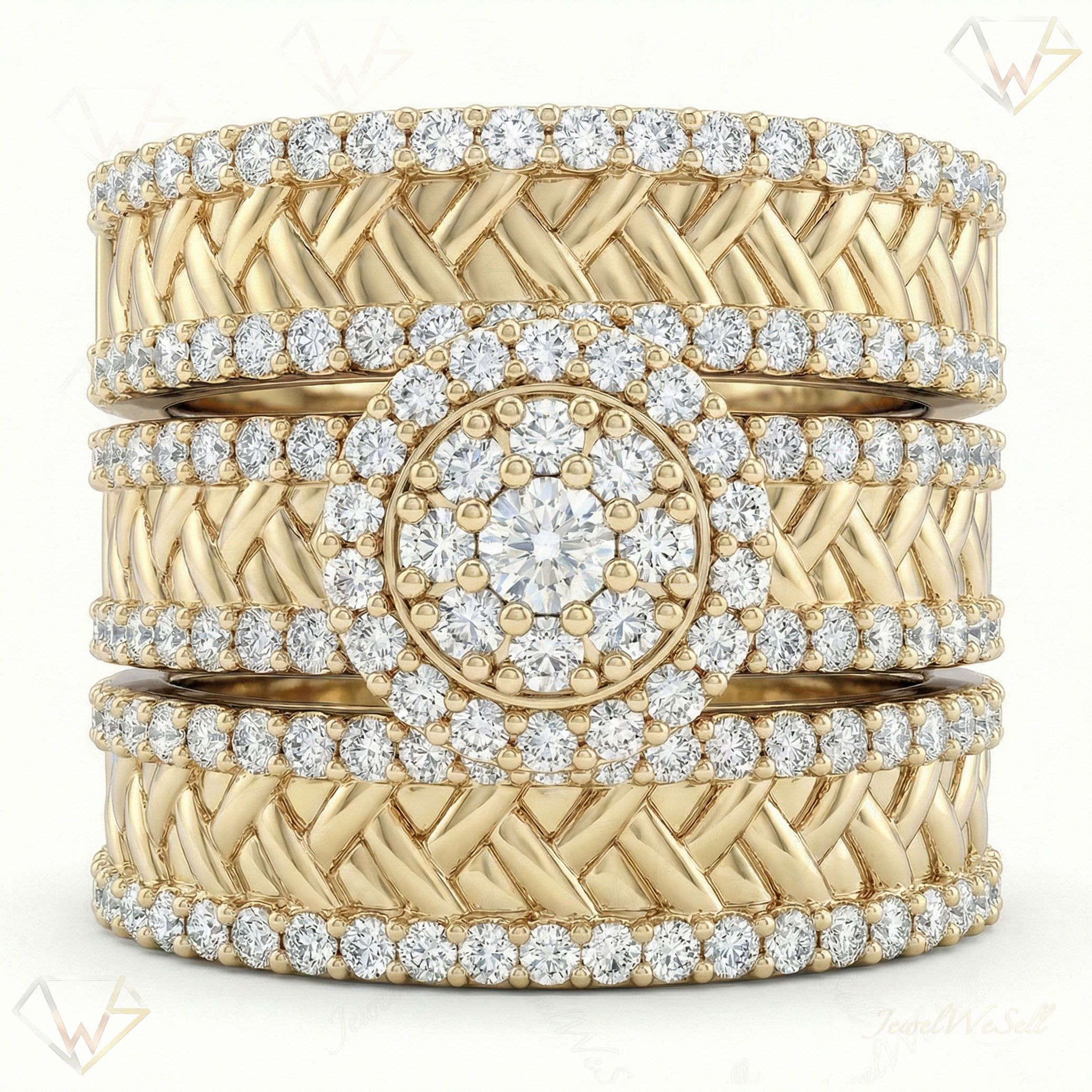 1.80 ct EF VS Lab Grown Diamond Trio Set in 10k Yellow Gold _ Sz0650 103163