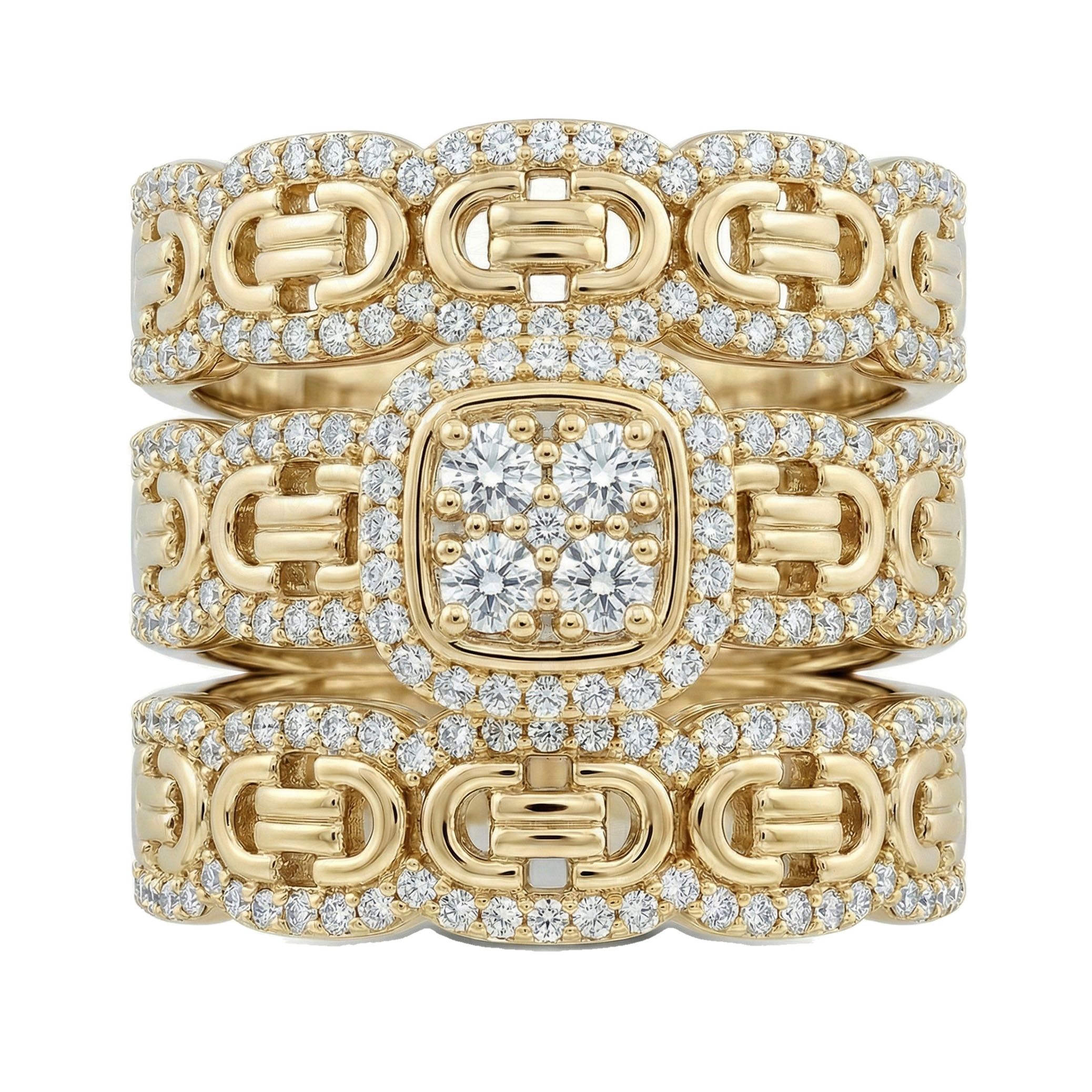 1.25 ct EF VS Lab Grown Diamond Trio Set in 10k Yellow Gold _ Sz0875 103197