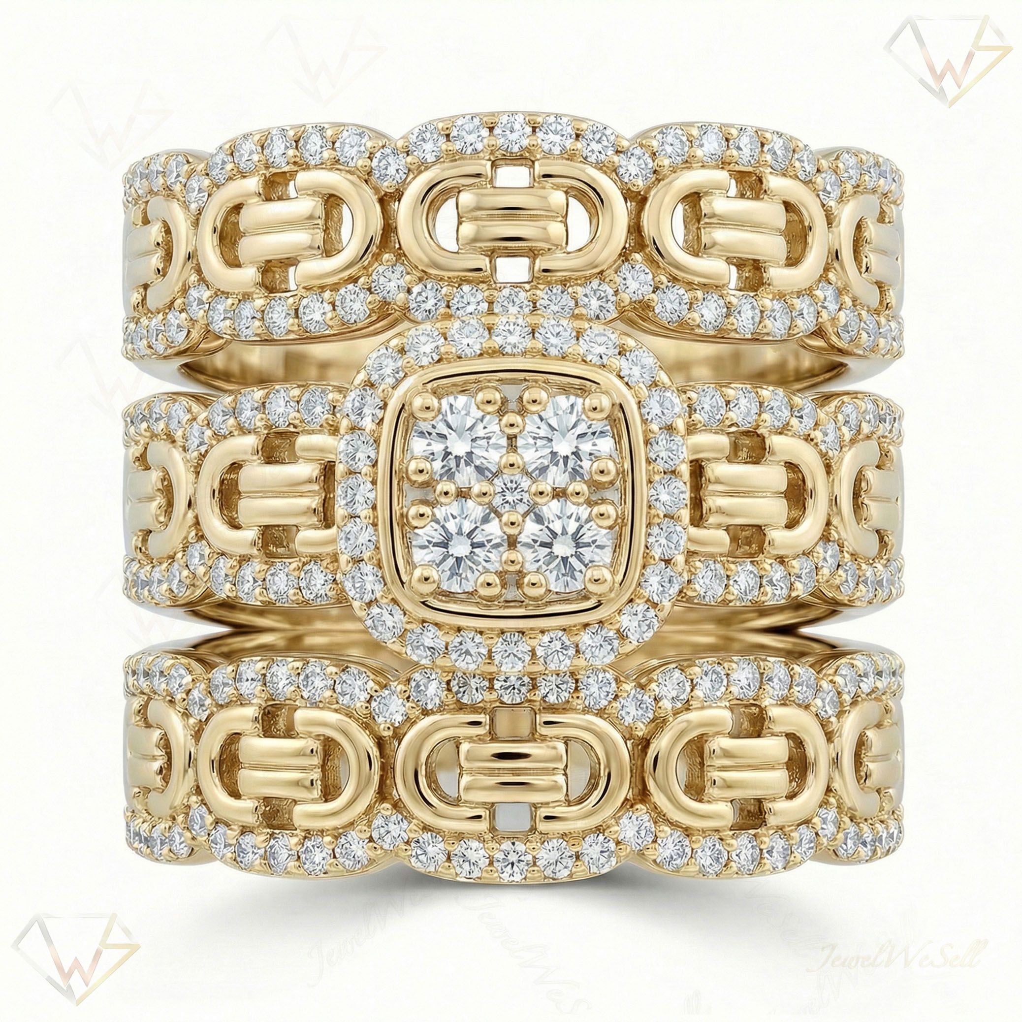1.25 ct EF VS Lab Grown Diamond Trio Set in 10k Yellow Gold _ Sz0575 103197