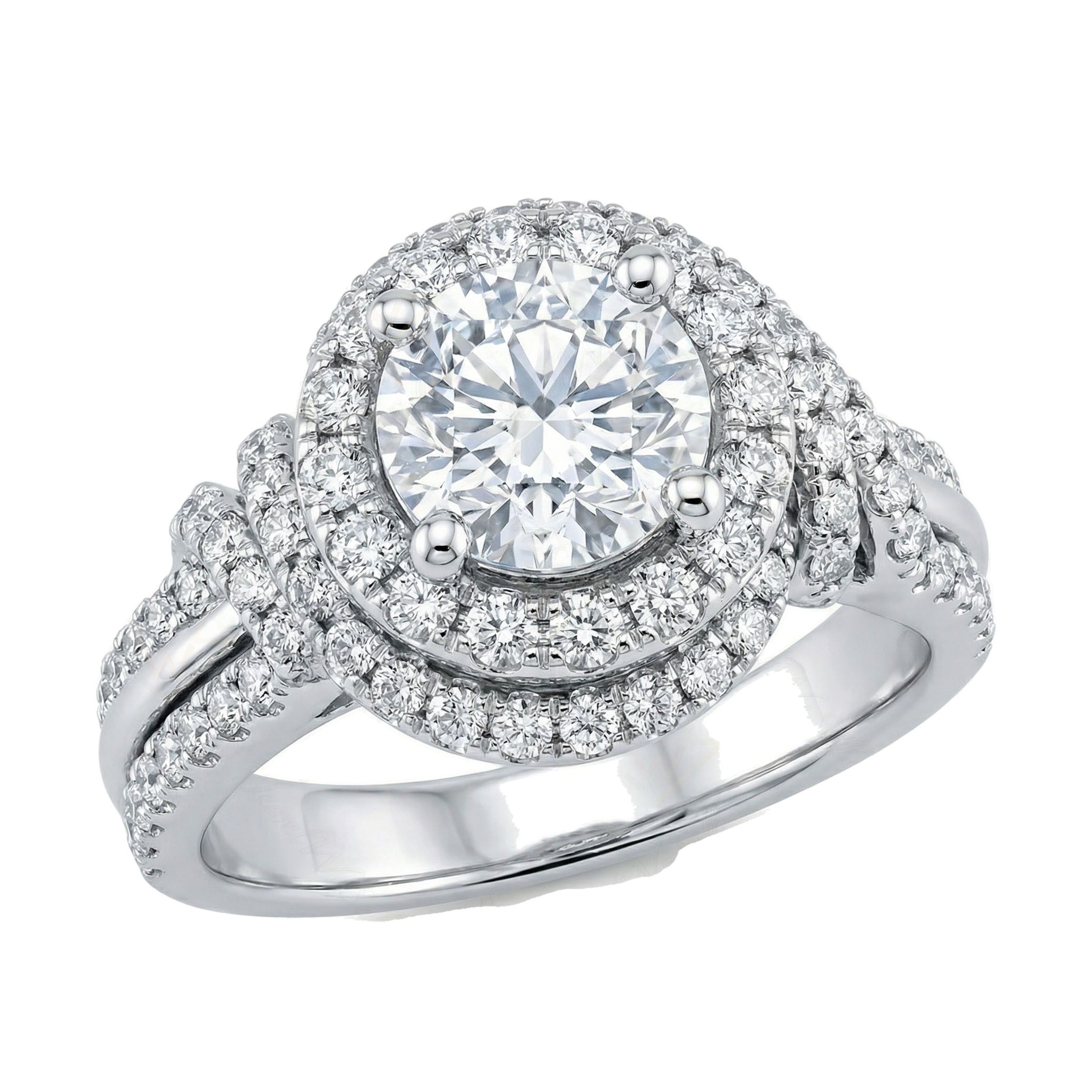 1.50 ct EF VS Lab Grown Diamond Solitaire with Accents Engagement Ring in 10k White Gold _ Sz0825 103218