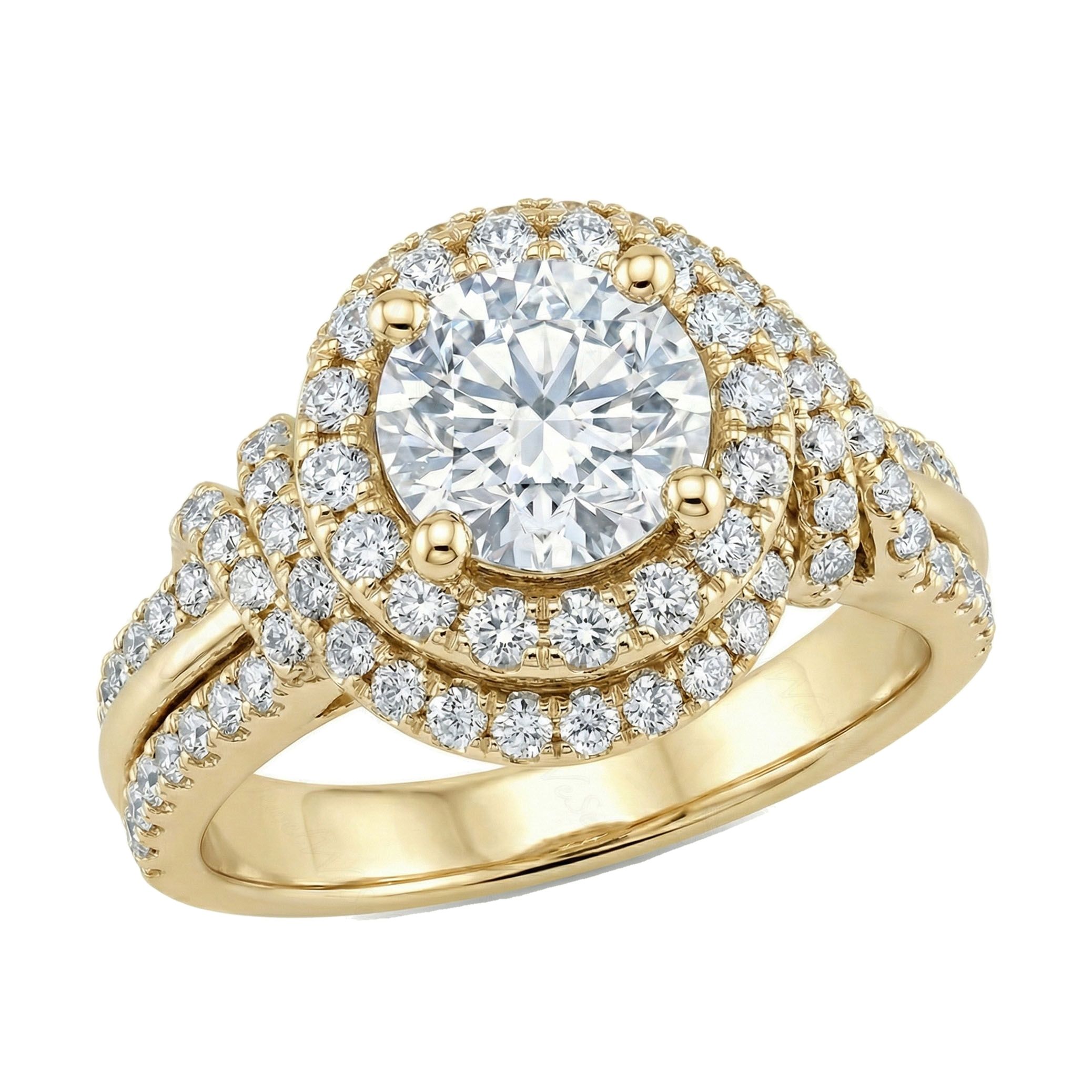 1.50 ct EF VS Lab Grown Diamond Solitaire with Accents Engagement Ring in 10k Yellow Gold _ Sz0750 103218