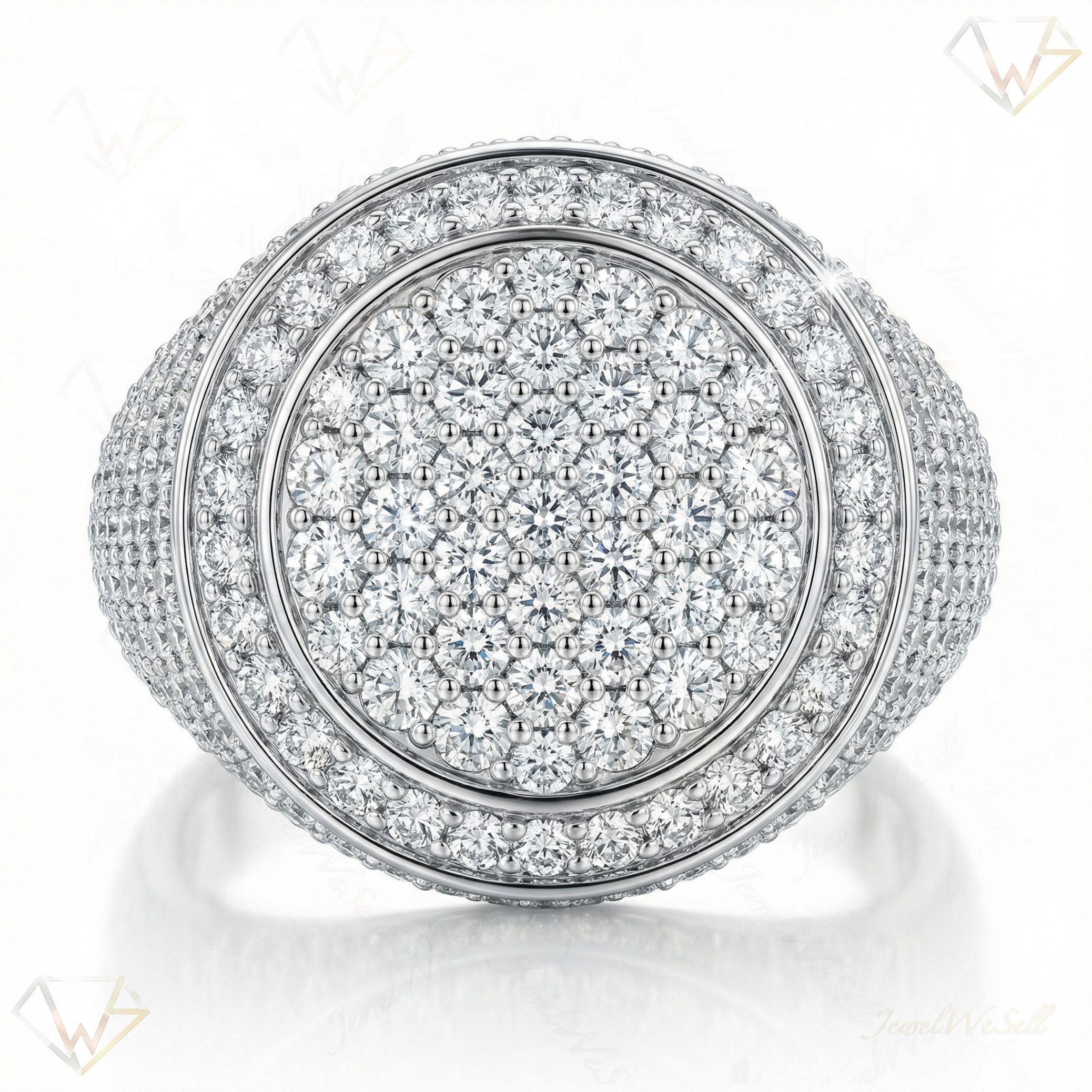 2.90 ct EF VS Lab Grown Diamond Mens Statement Ring in 10k White Gold _ Sz0900 103250