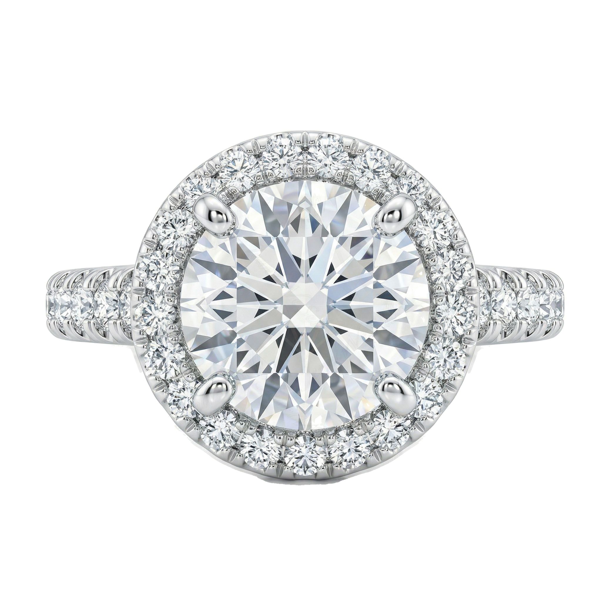 2.00 ct EF VS Lab Grown Diamond Halo Engagement Ring in 14k White Gold _ Sz0650 10325