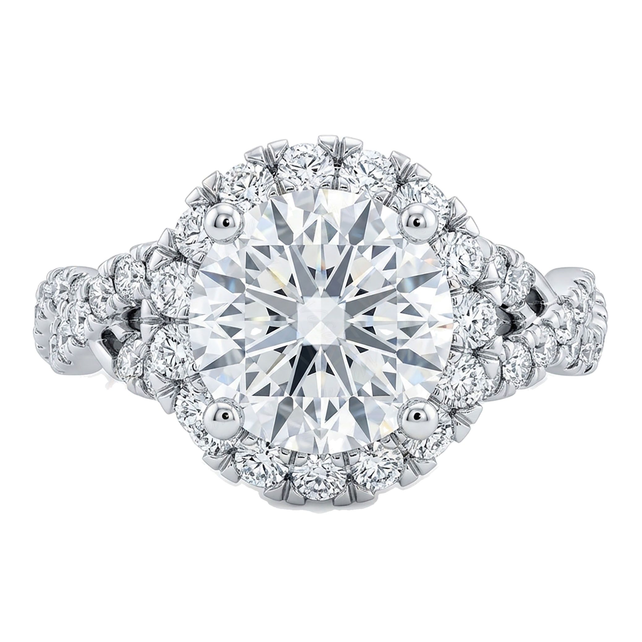 2.00 ct EF VS Moissanite Halo Engagement Ring in 925 Sterling SIlver _ Sz0550 103265