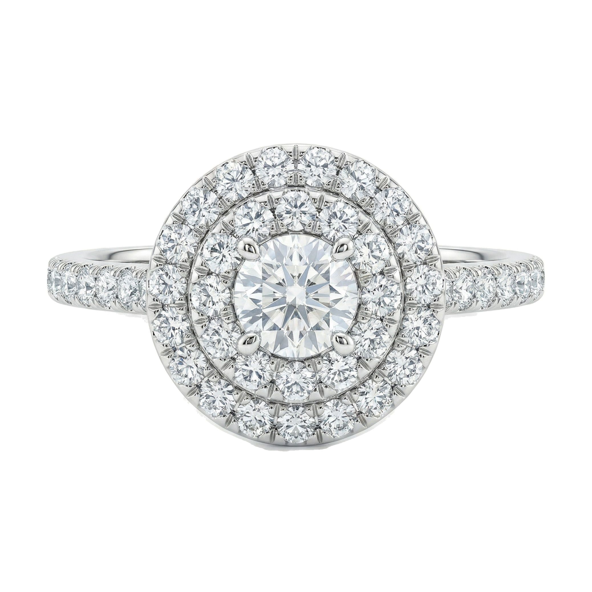 0.66 ct EF VS Lab Grown Diamond Halo Engagement Ring in 10k White Gold _ Sz0850 103284